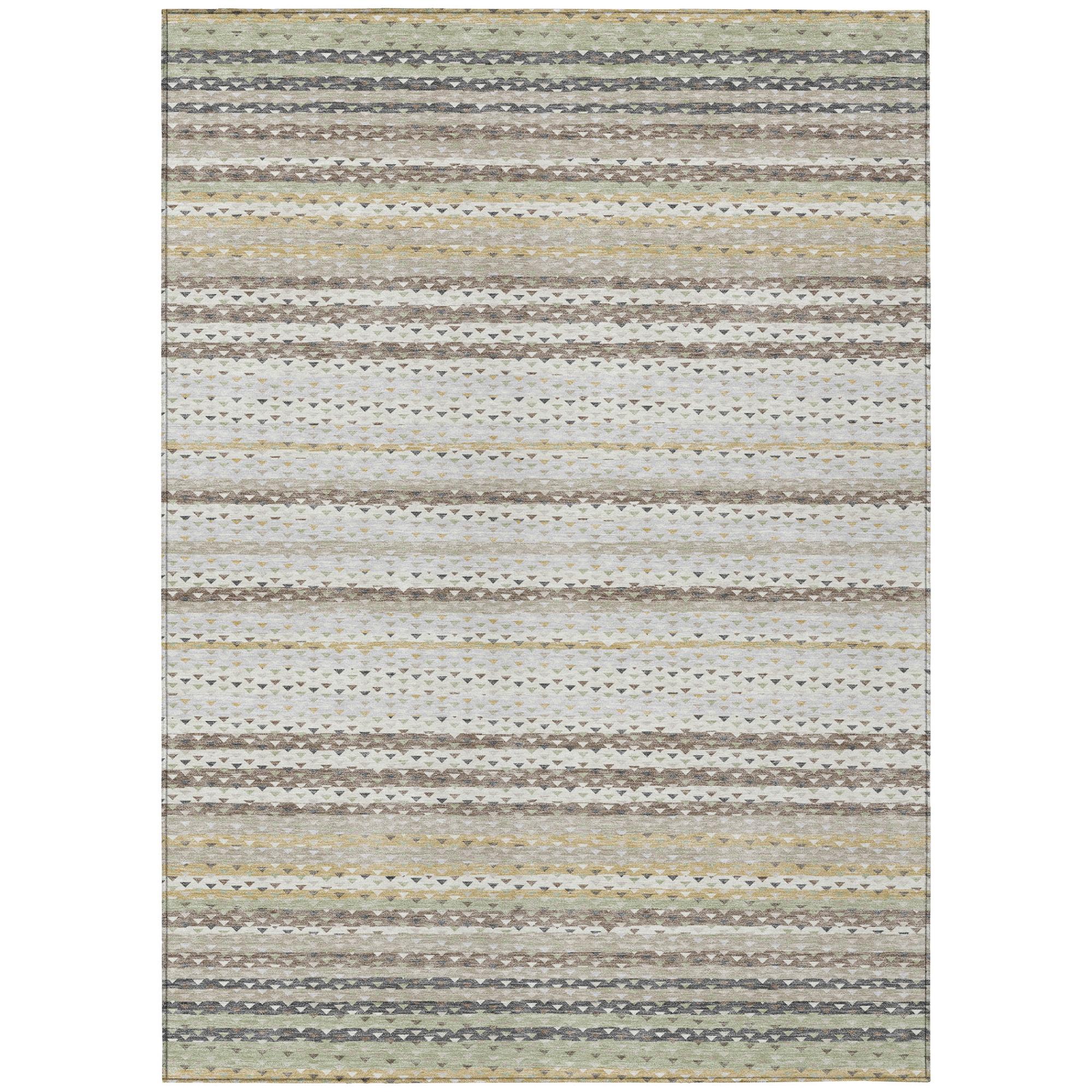 3' X 5' Ivory And Beige Striped Washable Indoor Outdoor Area Rug Homeroots Outdoor