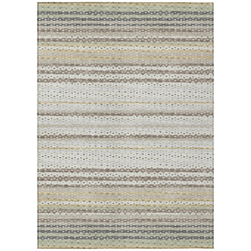 3' X 5' Ivory And Beige Striped Washable Indoor Outdoor Area Rug Homeroots Outdoor