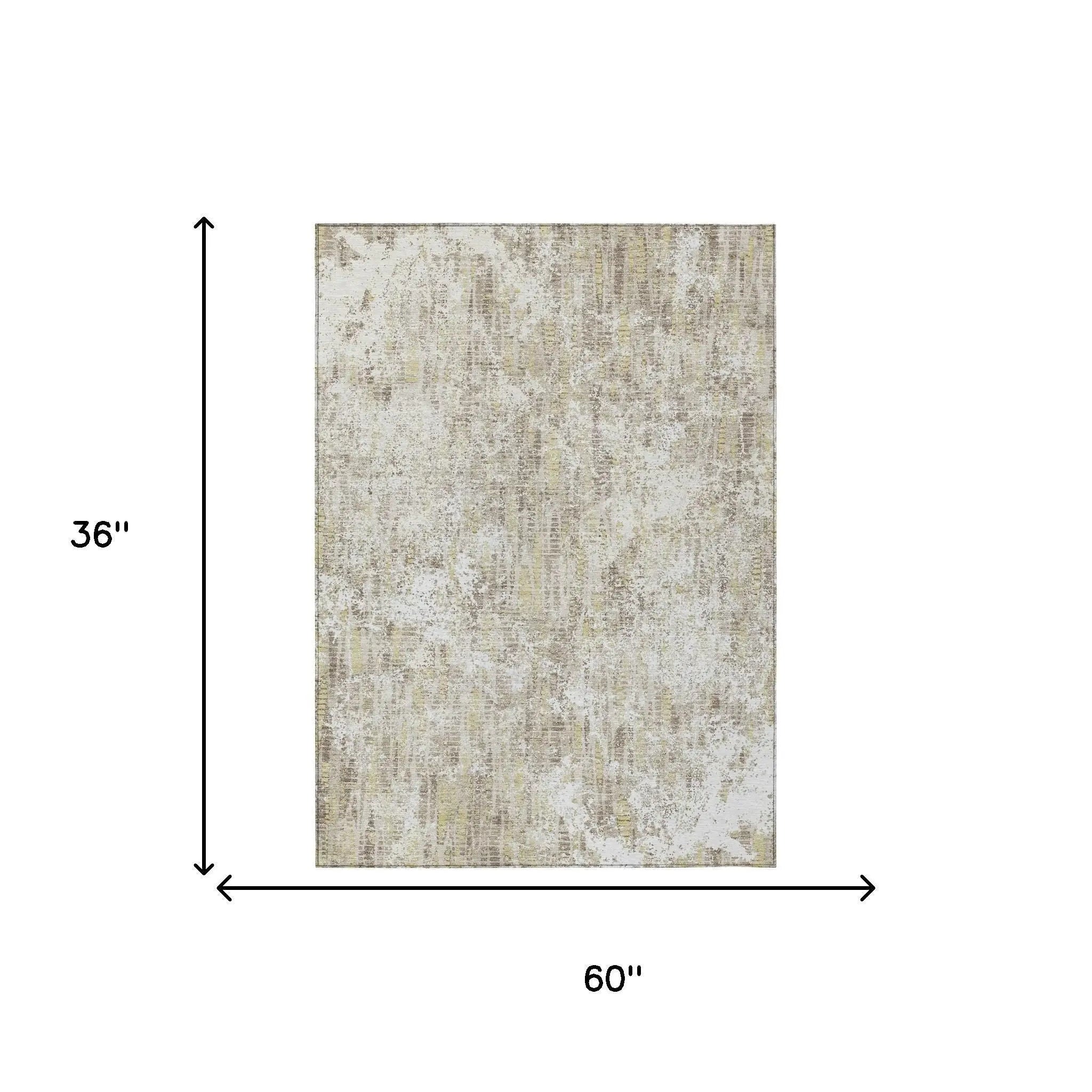 3' X 5' Ivory And Blue Abstract Washable Indoor Outdoor Area Rug Homeroots Outdoor