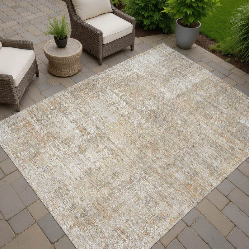 3' X 5' Ivory And Blue Abstract Washable Indoor Outdoor Area Rug Homeroots Outdoor