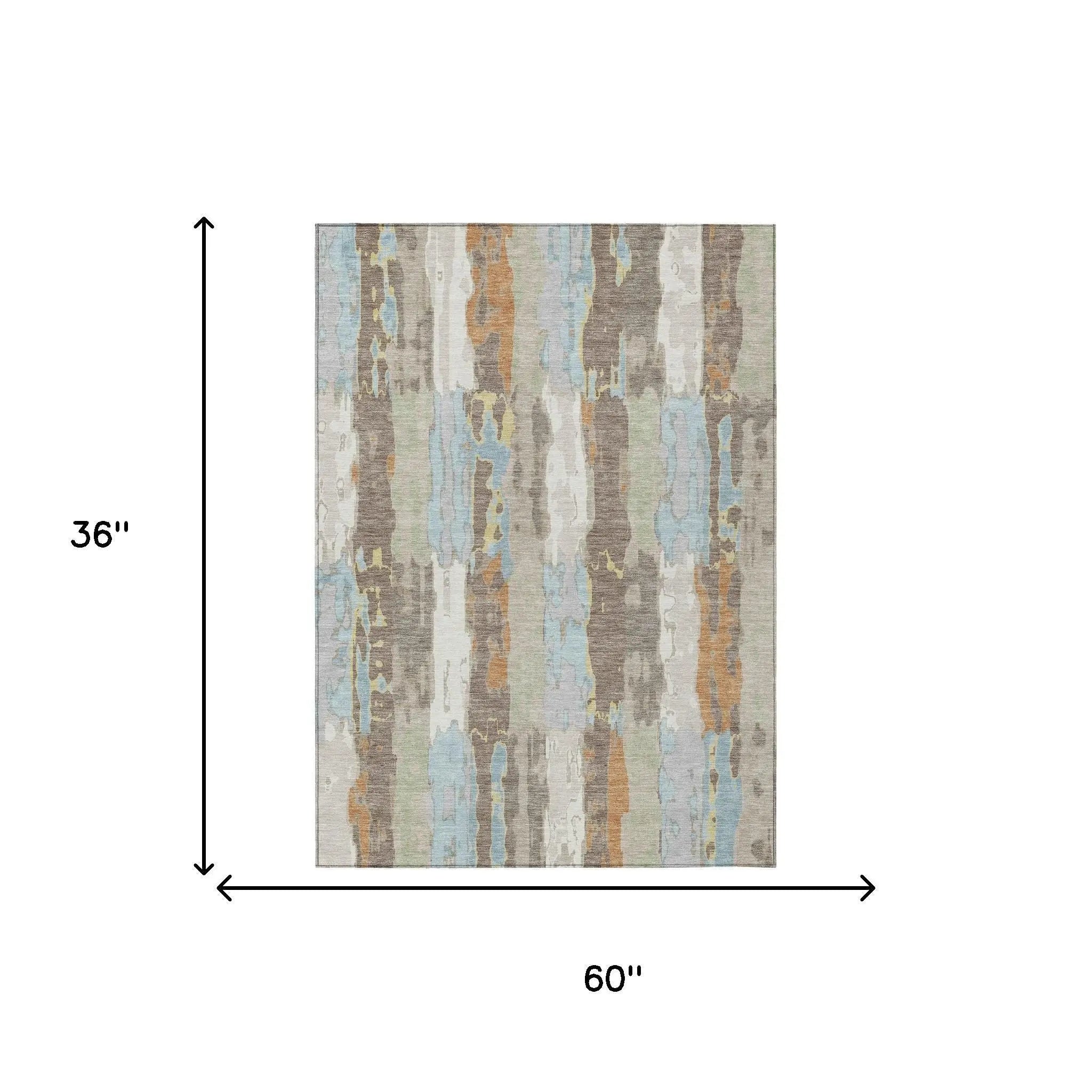 3' X 5' Ivory And Blue Abstract Washable Indoor Outdoor Area Rug Homeroots Outdoor
