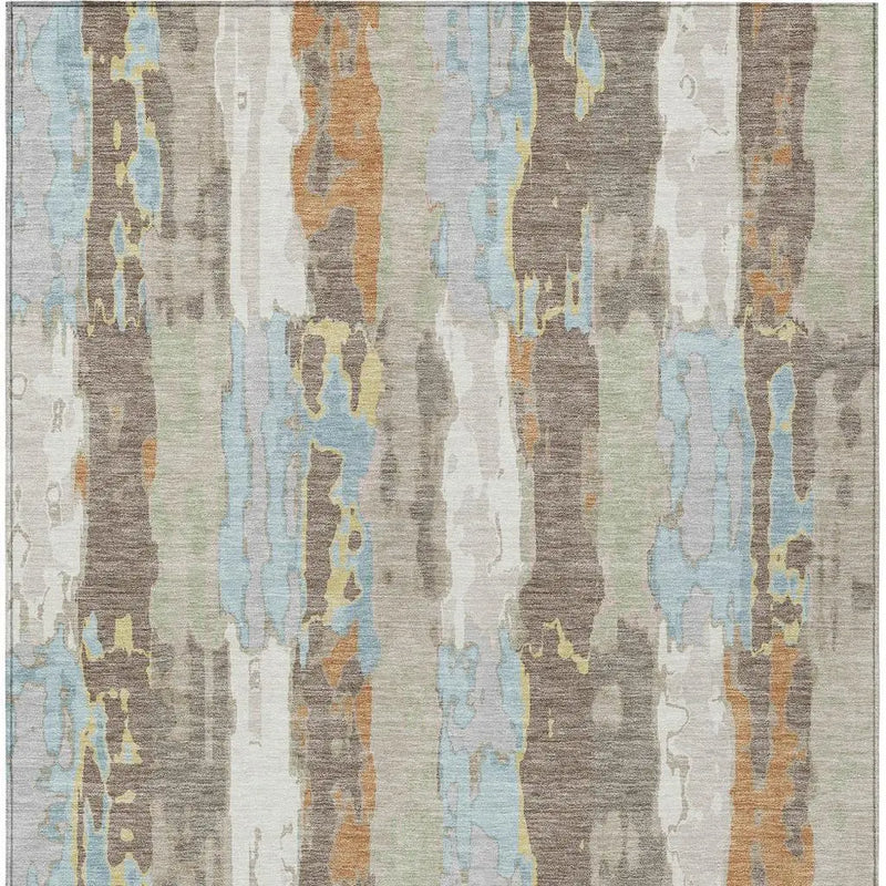 3' X 5' Ivory And Blue Abstract Washable Indoor Outdoor Area Rug Homeroots Outdoor