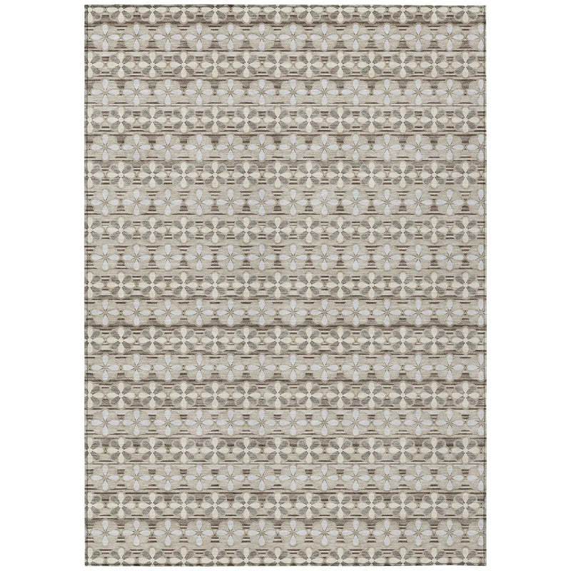 3' X 5' Ivory And Blue Striped Washable Indoor Outdoor Area Rug Homeroots Outdoor