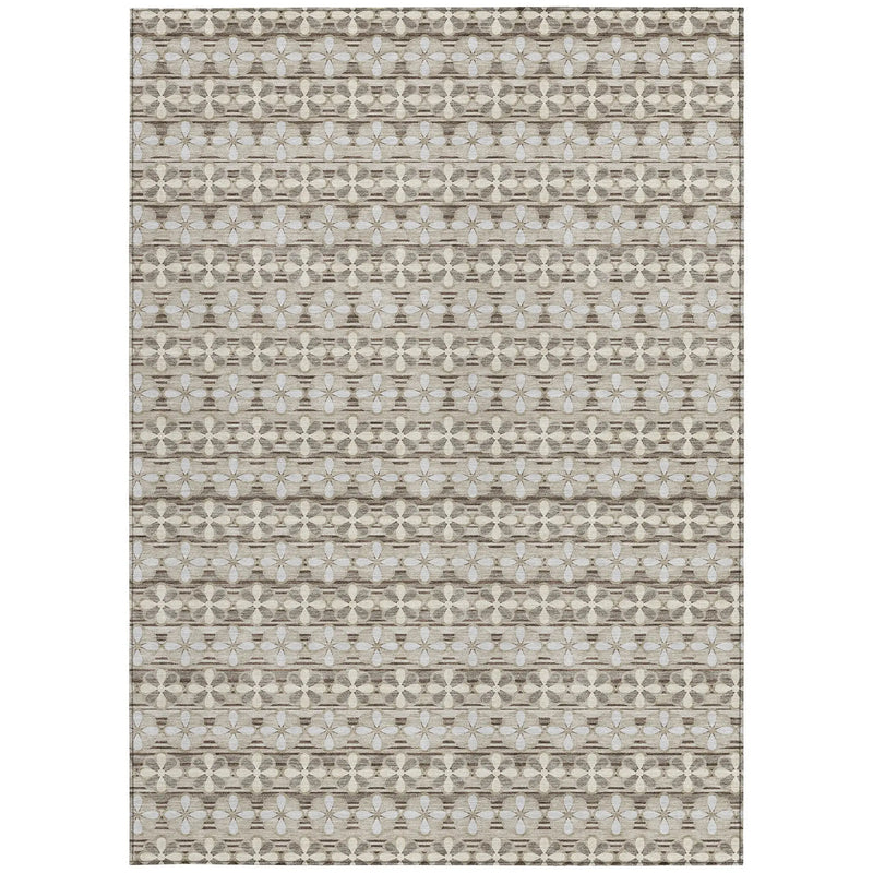 3' X 5' Ivory And Blue Striped Washable Indoor Outdoor Area Rug Homeroots Outdoor