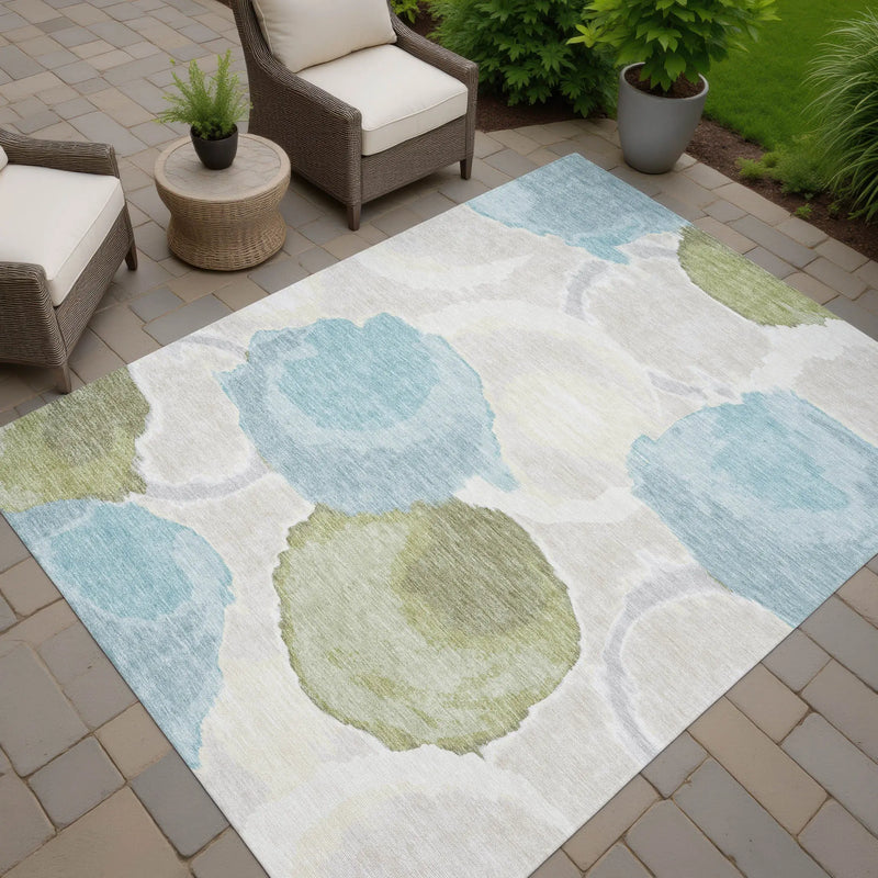 3' X 5' Ivory And Brown Abstract Washable Indoor Outdoor Area Rug Homeroots Outdoor