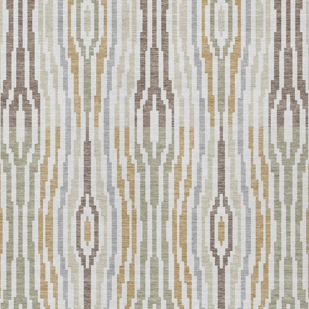 3' X 5' Ivory And Brown Abstract Washable Indoor Outdoor Area Rug Homeroots Outdoor