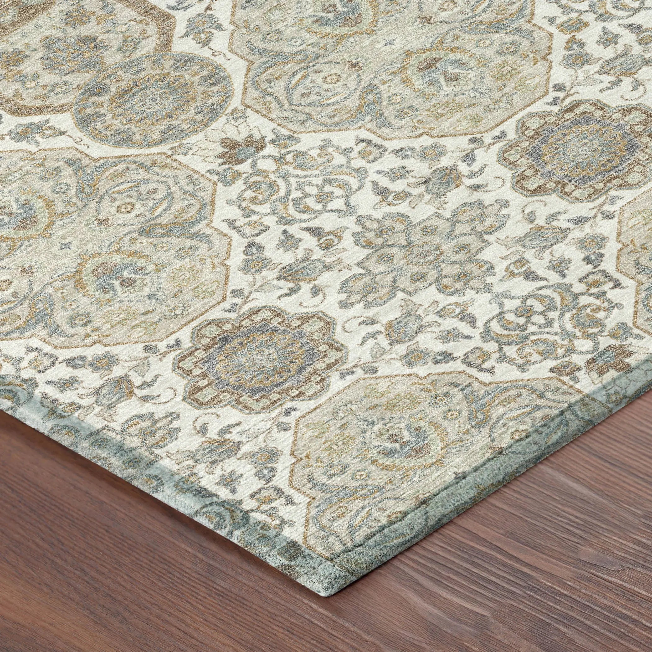 3' X 5' Ivory And Brown Floral Washable Indoor Outdoor Area Rug Homeroots Outdoor
