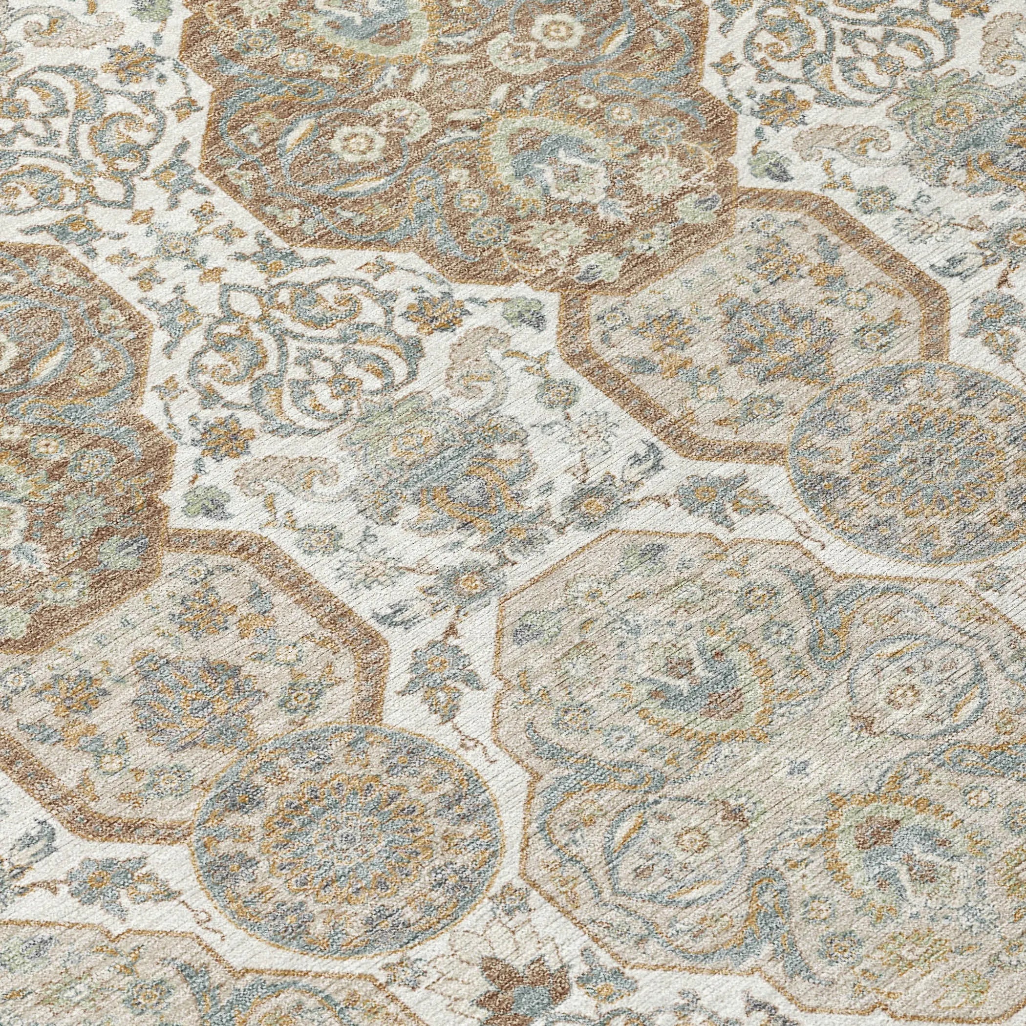 3' X 5' Ivory And Brown Floral Washable Indoor Outdoor Area Rug Homeroots Outdoor