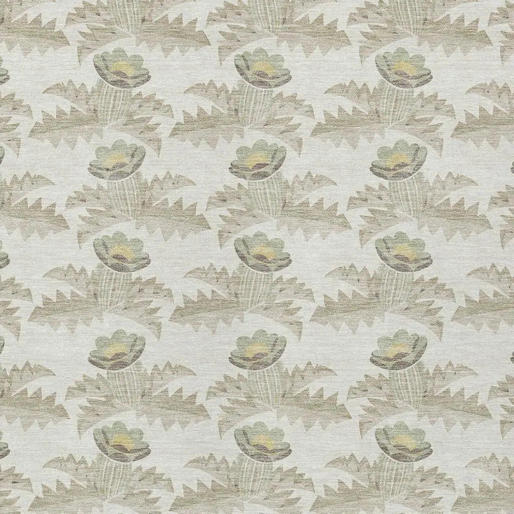 3' X 5' Ivory And Brown Floral Washable Indoor Outdoor Area Rug Homeroots Outdoor