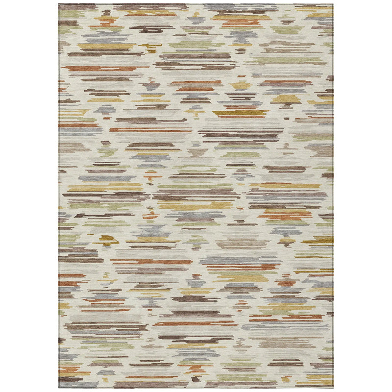 3' X 5' Ivory And Brown Southwestern Washable Indoor Outdoor Area Rug Homeroots Outdoor
