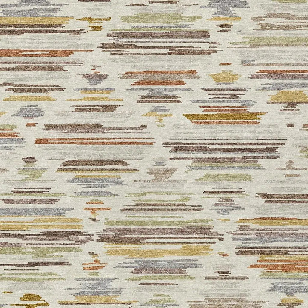 3' X 5' Ivory And Brown Southwestern Washable Indoor Outdoor Area Rug Homeroots Outdoor