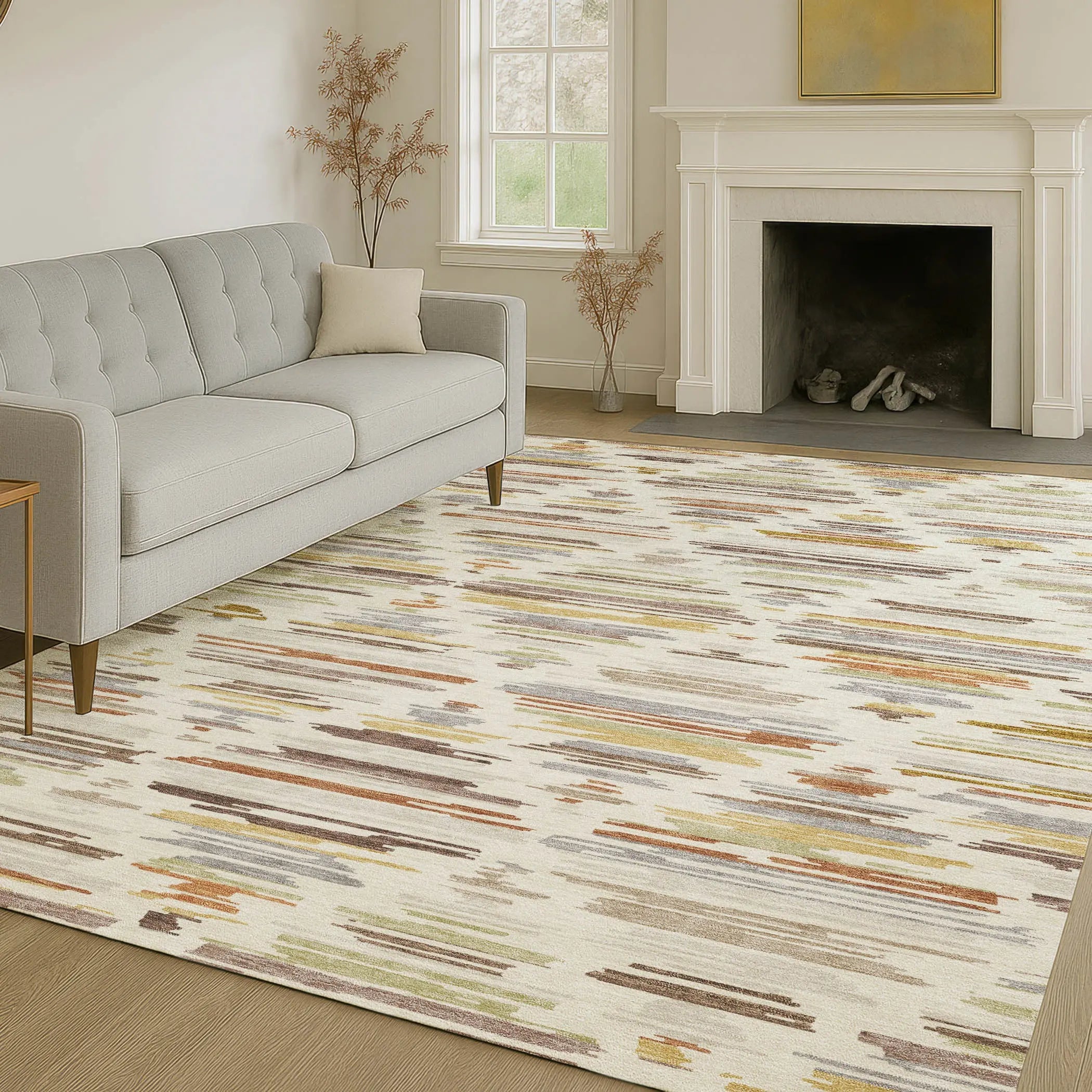 3' X 5' Ivory And Brown Southwestern Washable Indoor Outdoor Area Rug Homeroots Outdoor