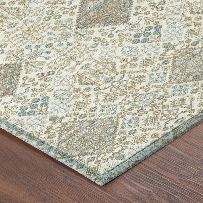 3' X 5' Ivory And Copper Geometric Washable Indoor Outdoor Area Rug Homeroots Outdoor
