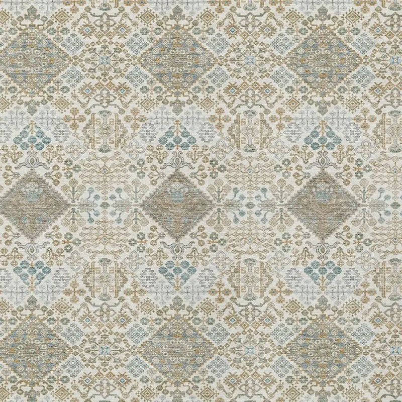 3' X 5' Ivory And Copper Geometric Washable Indoor Outdoor Area Rug Homeroots Outdoor