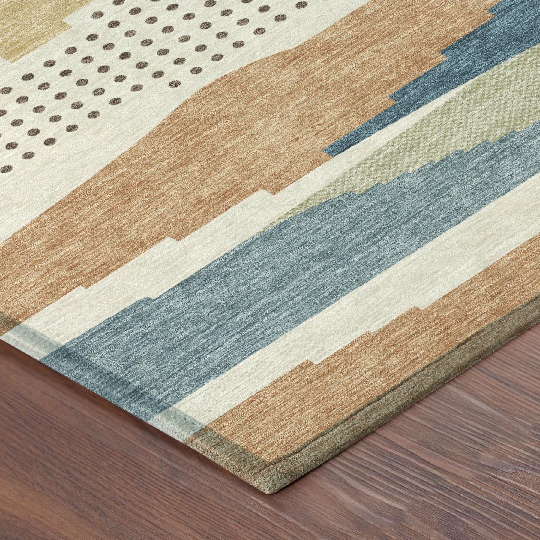 3' X 5' Ivory And Cream Abstract Washable Indoor Outdoor Area Rug Homeroots Outdoor