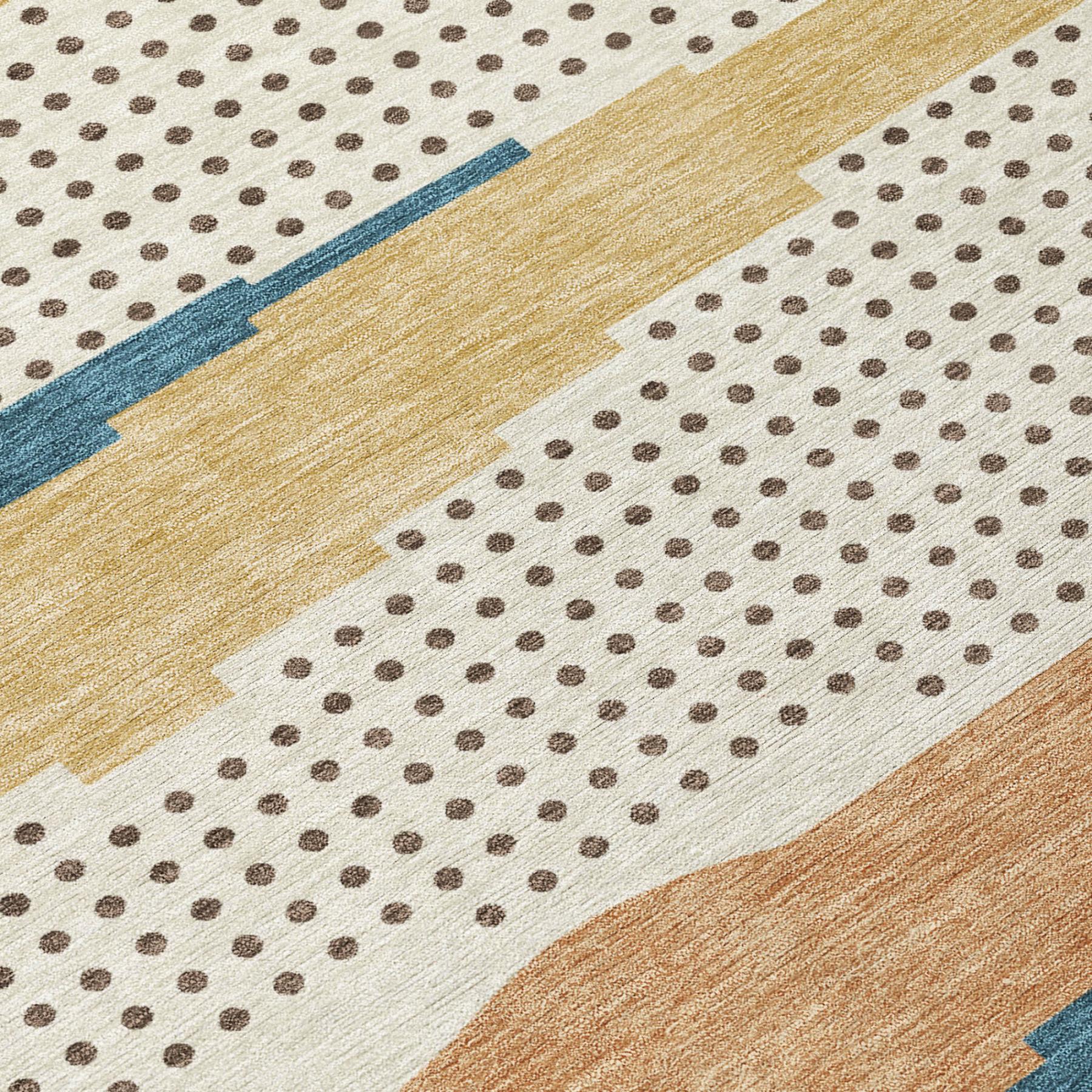 3' X 5' Ivory And Cream Abstract Washable Indoor Outdoor Area Rug Homeroots Outdoor