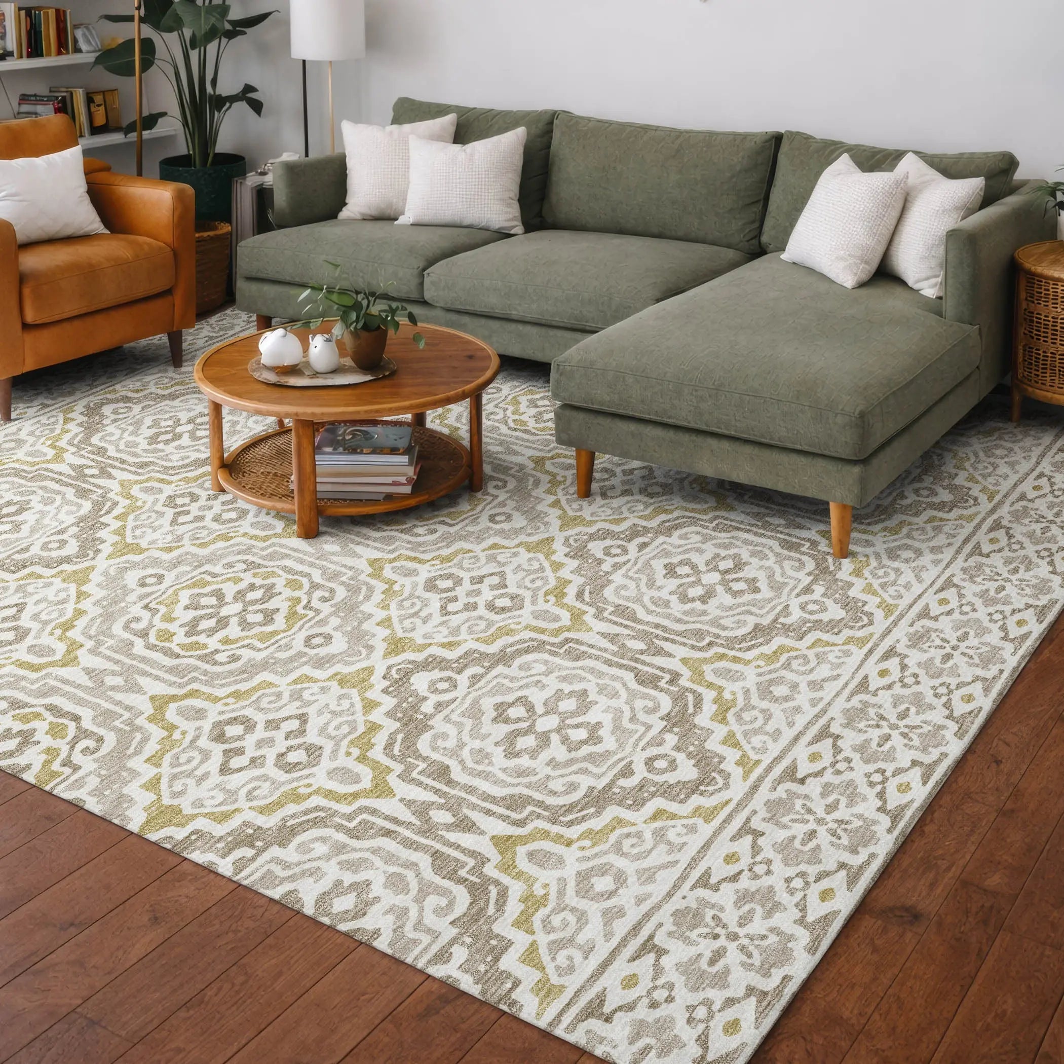 3' X 5' Ivory And Denim Blue Tribal Washable Indoor Outdoor Area Rug Homeroots Outdoor