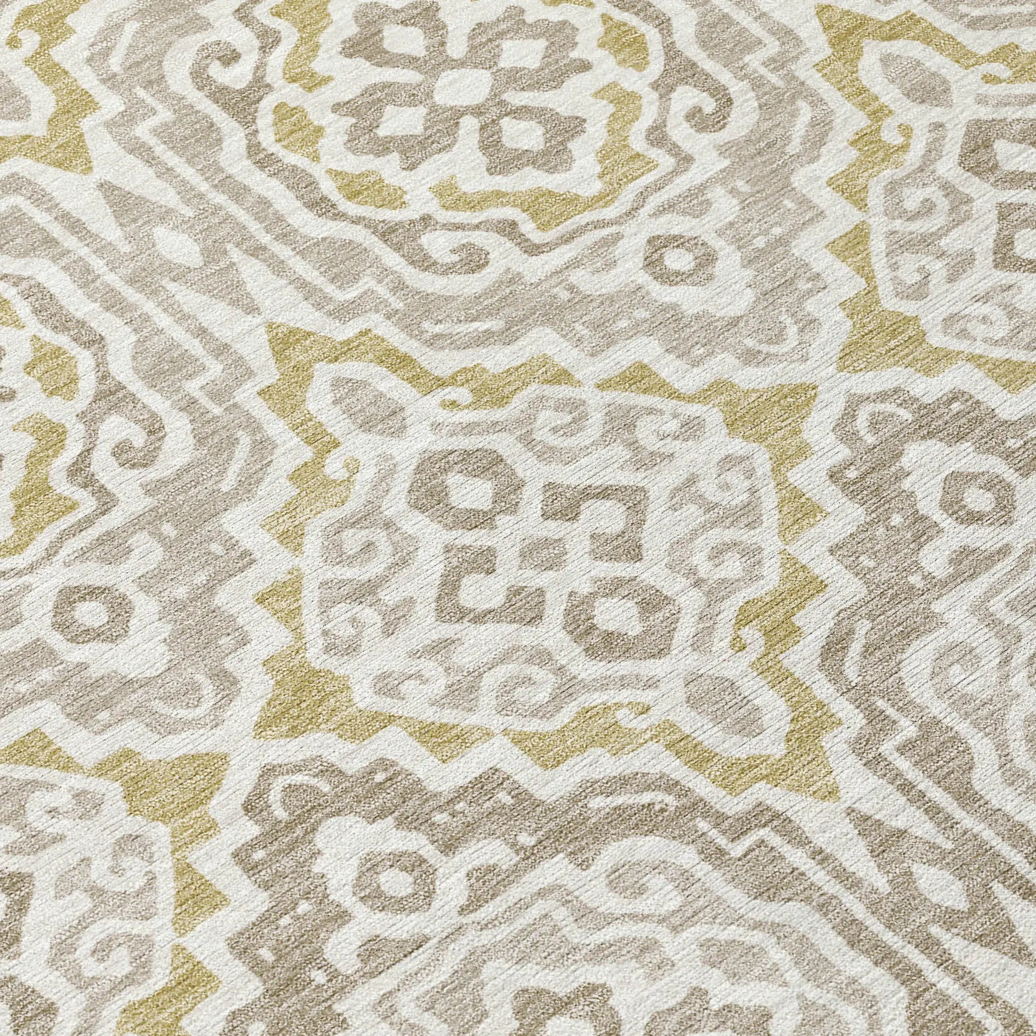 3' X 5' Ivory And Denim Blue Tribal Washable Indoor Outdoor Area Rug Homeroots Outdoor