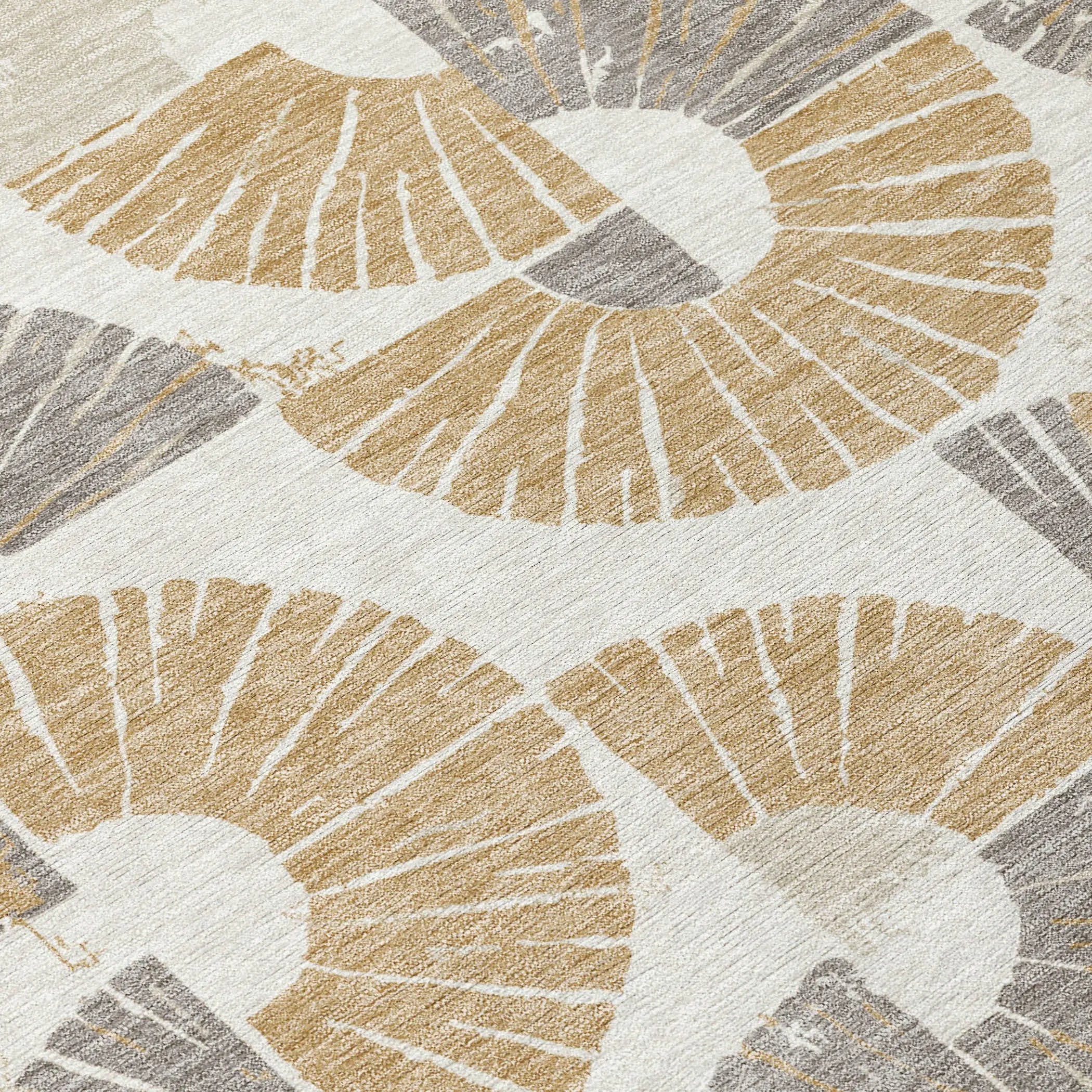 3' X 5' Ivory And Gold Geometric Washable Indoor Outdoor Area Rug Homeroots Outdoor