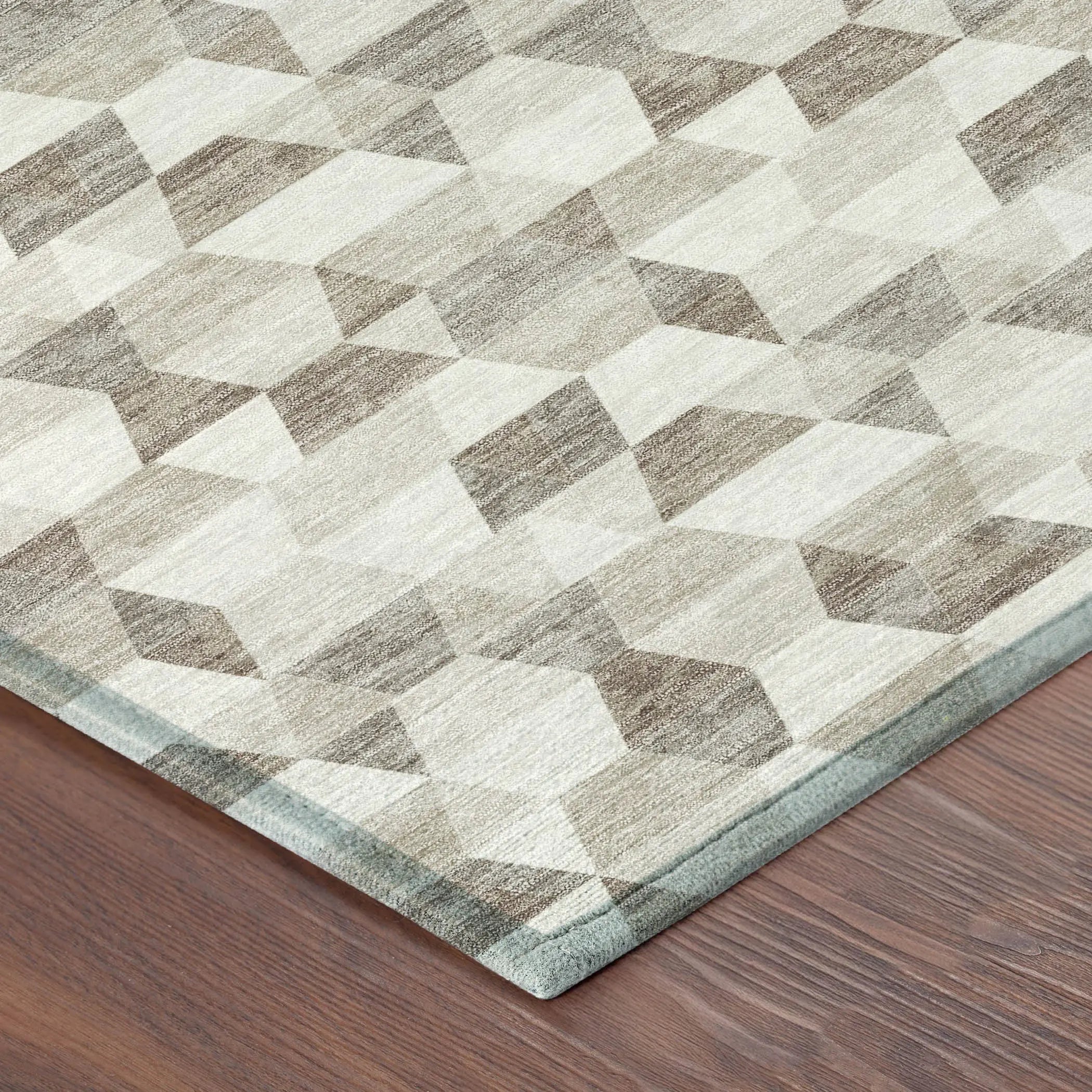 3' X 5' Ivory And Graphite Geometric Washable Indoor Outdoor Area Rug Homeroots Outdoor