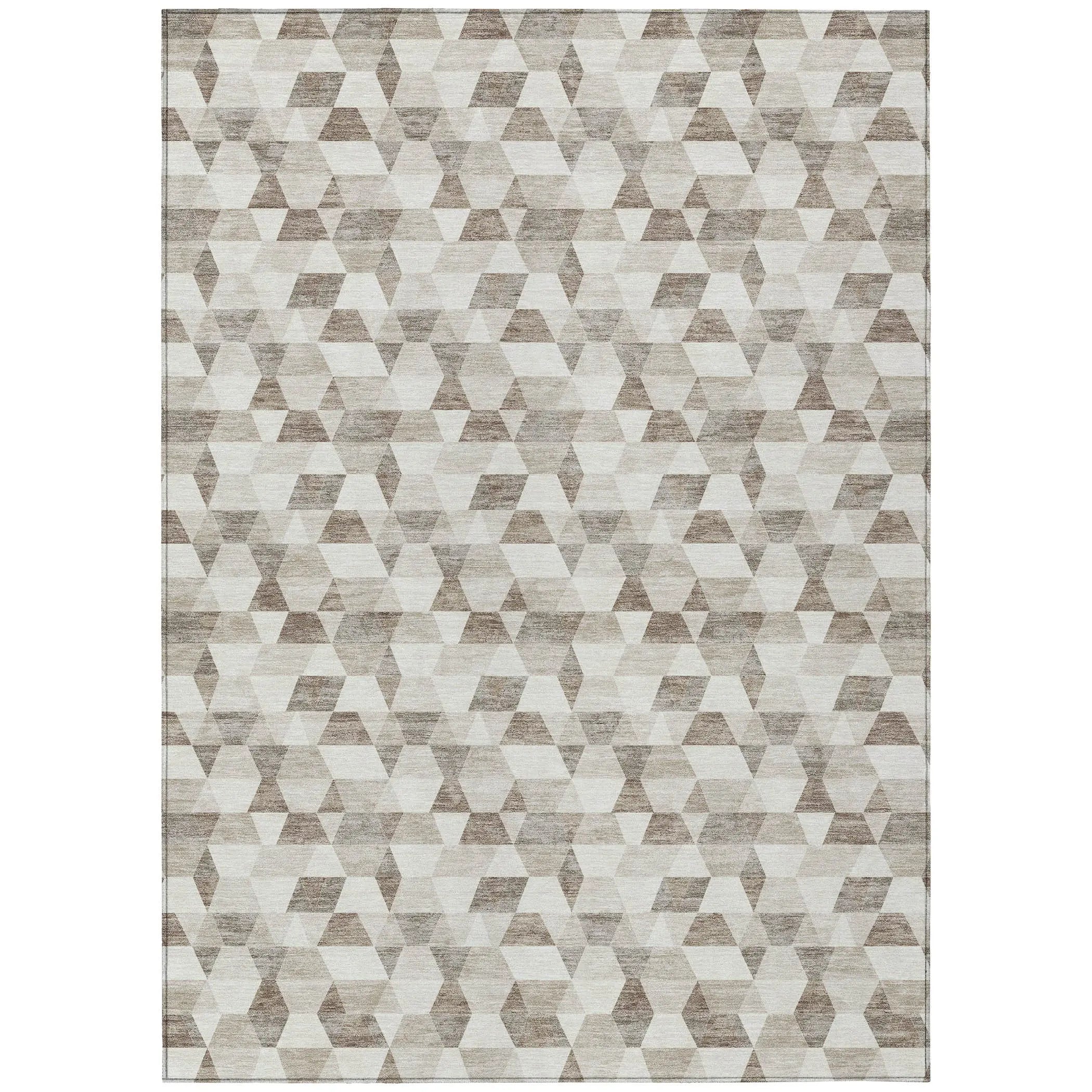 3' X 5' Ivory And Graphite Geometric Washable Indoor Outdoor Area Rug Homeroots Outdoor