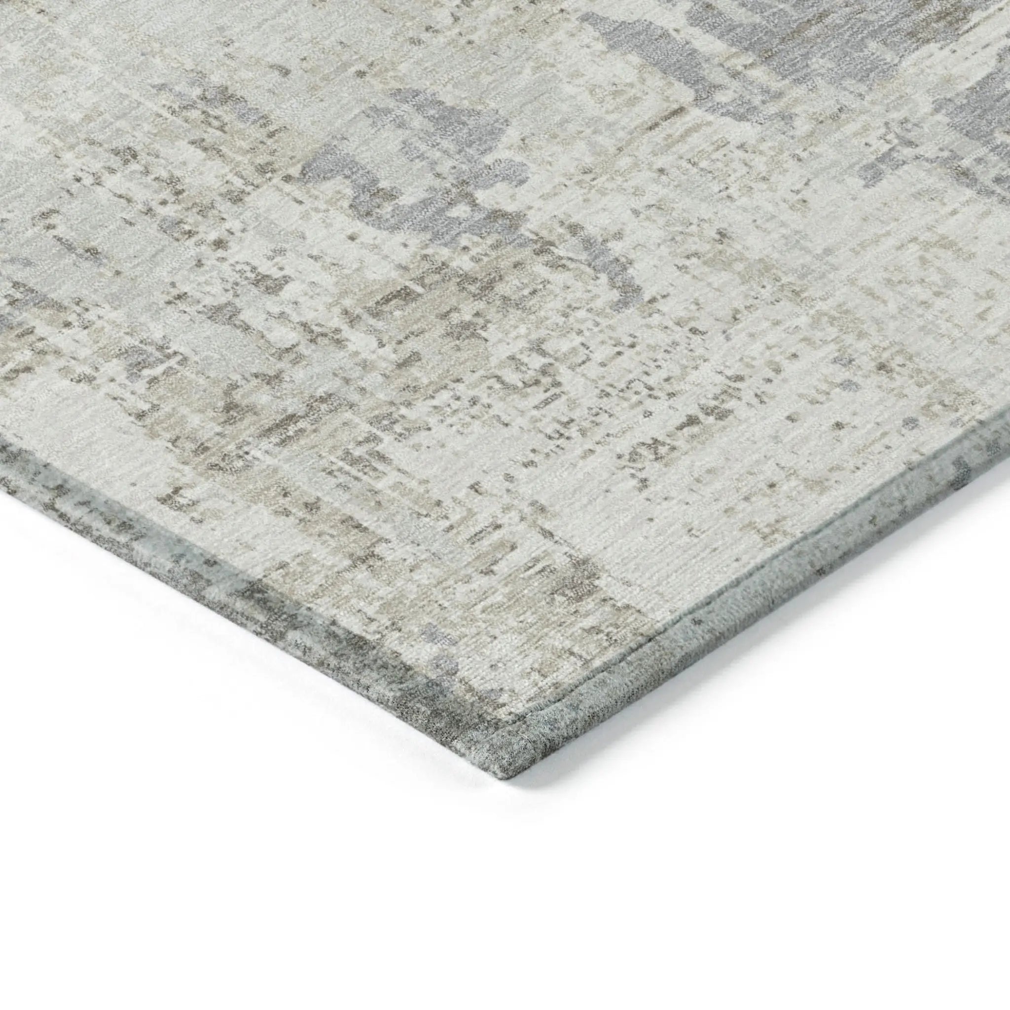 3' X 5' Ivory And Gray Abstract Washable Indoor Outdoor Area Rug Homeroots Outdoor