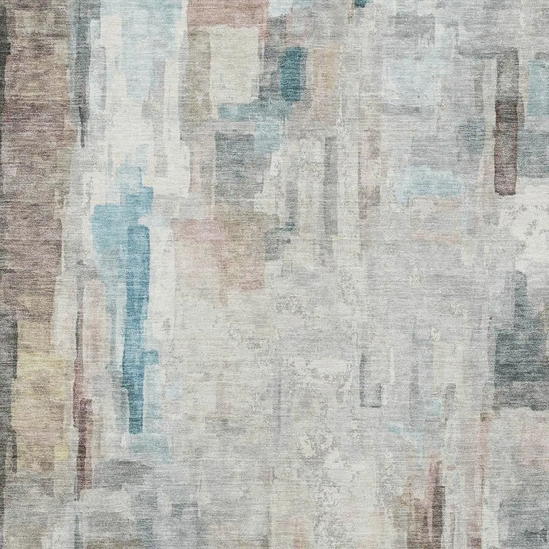 3' X 5' Ivory And Gray Abstract Washable Indoor Outdoor Area Rug Homeroots Outdoor