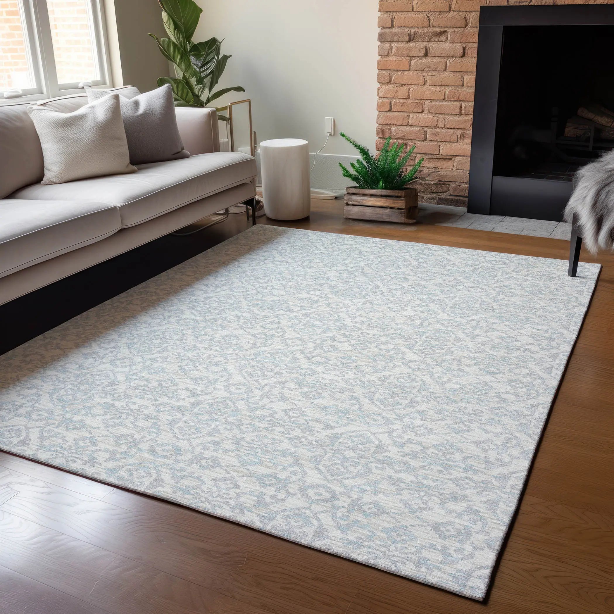 3' X 5' Ivory And Gray Oriental Washable Indoor Outdoor Area Rug Homeroots Outdoor