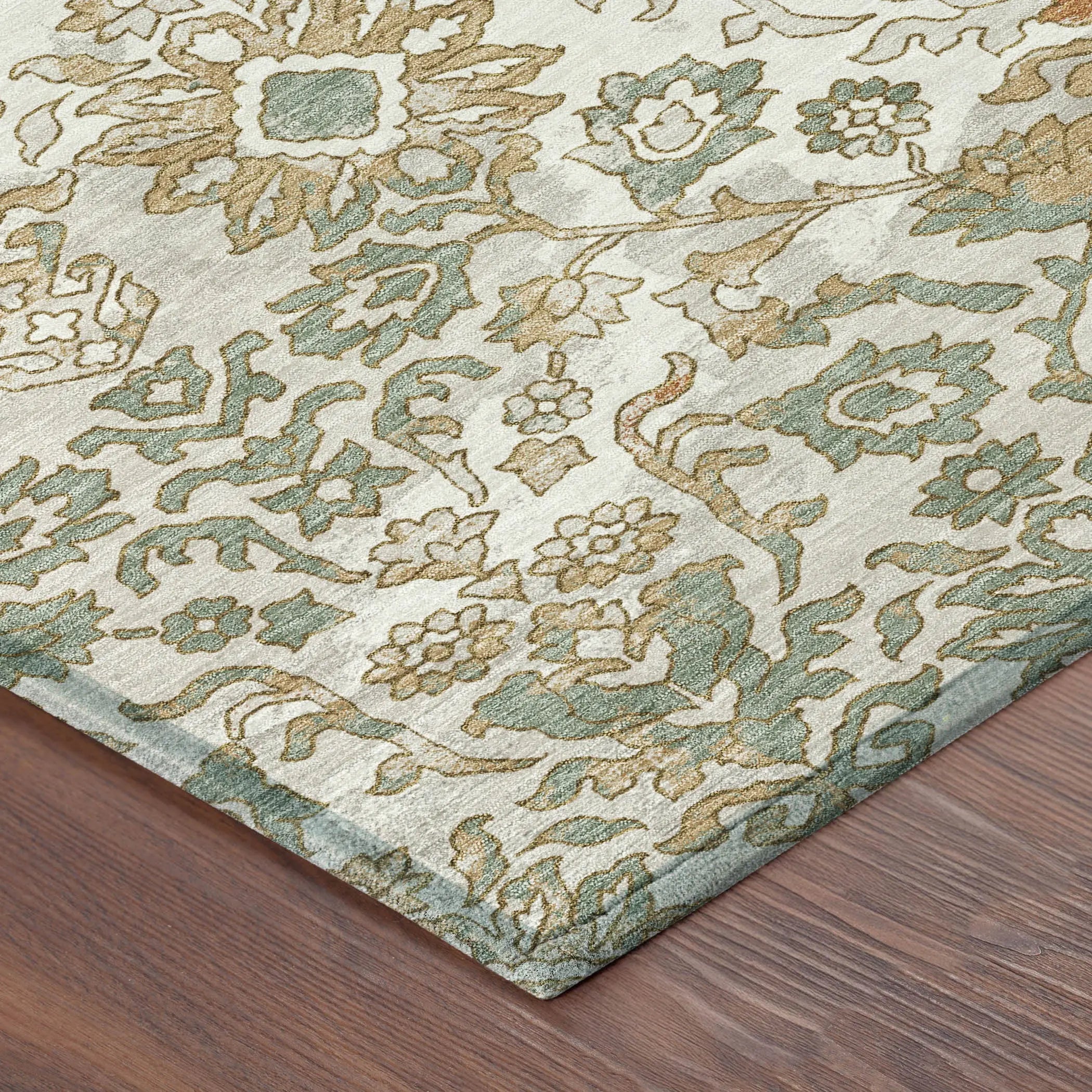 3' X 5' Ivory And Green Geometric Washable Indoor Outdoor Area Rug Homeroots Outdoor