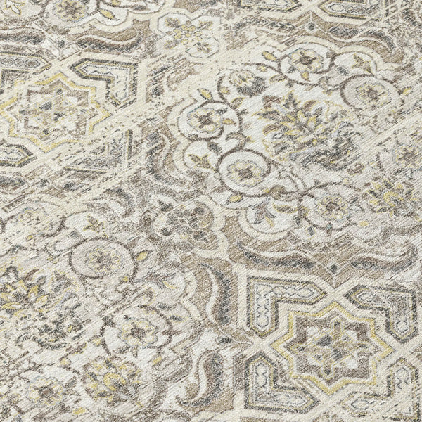 3' X 5' Ivory And Linen Floral Washable Indoor Outdoor Area Rug Homeroots Outdoor