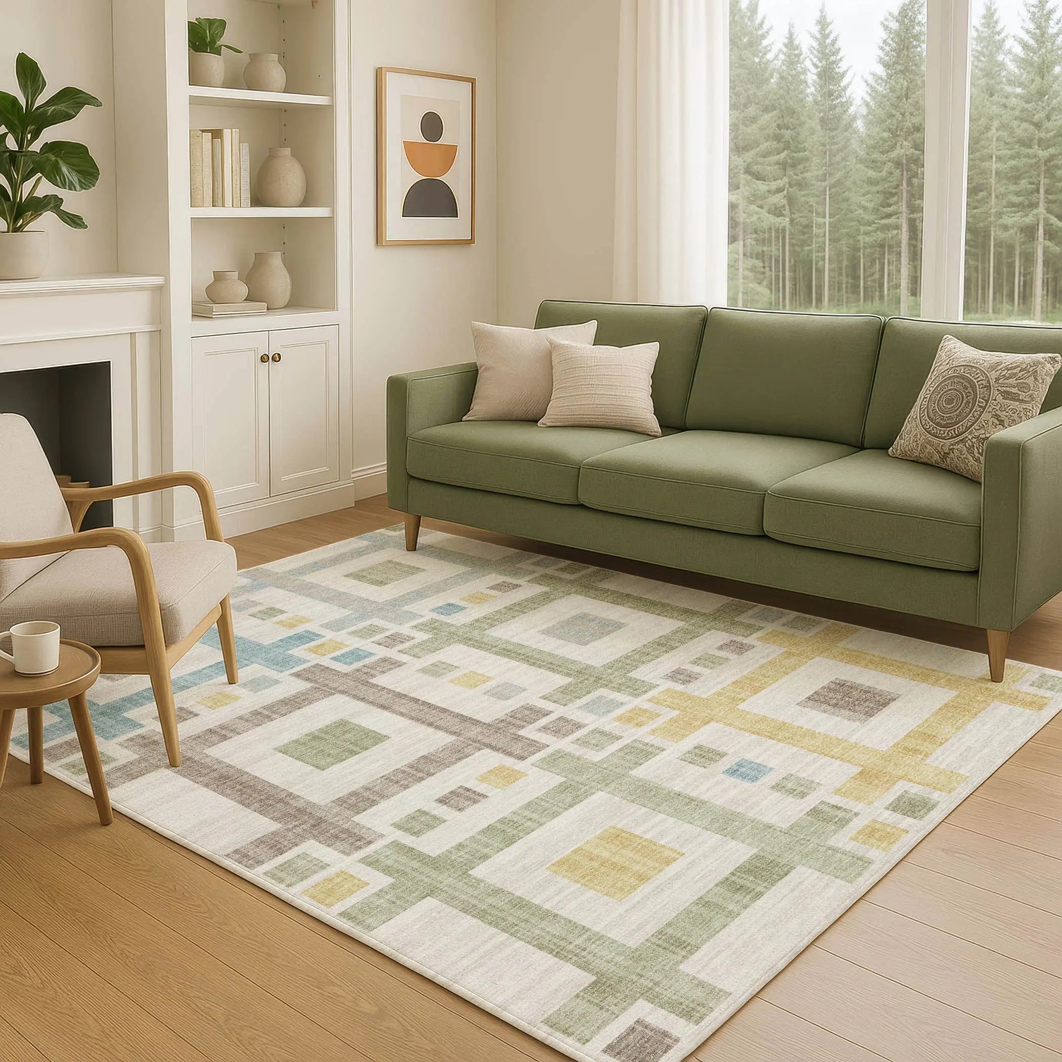 3' X 5' Ivory And Linen Geometric Washable Indoor Outdoor Area Rug Homeroots Outdoor
