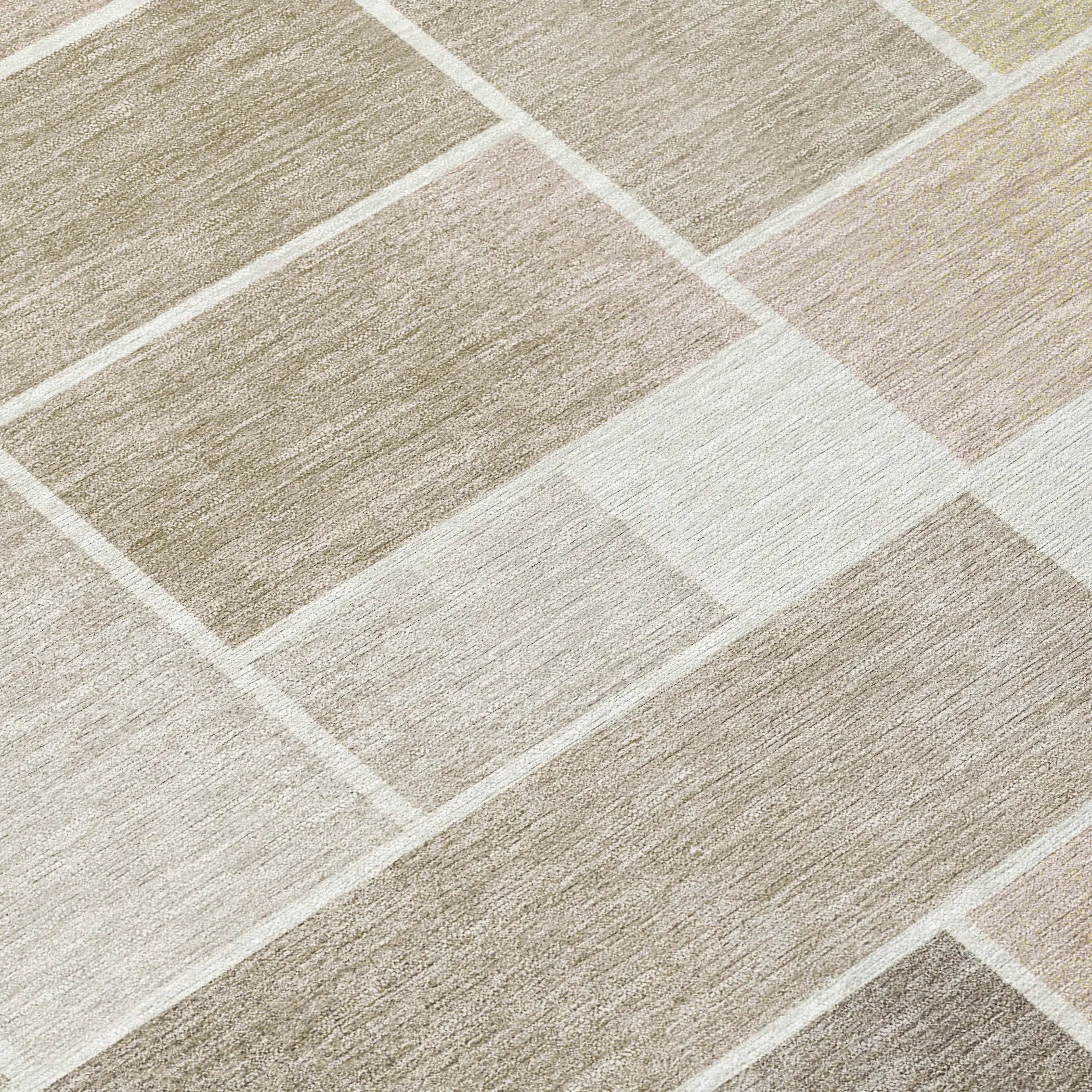 3' X 5' Ivory And Linen Geometric Washable Indoor Outdoor Area Rug Homeroots Outdoor