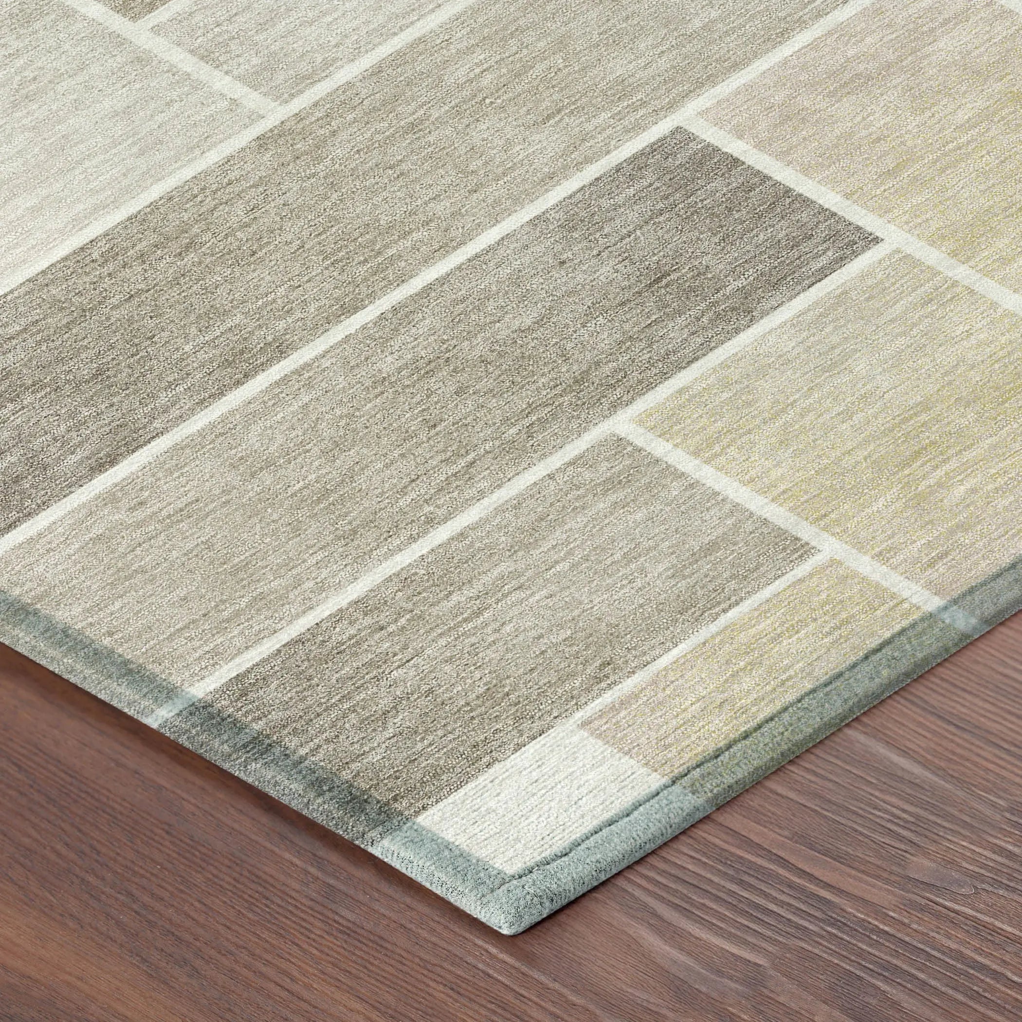 3' X 5' Ivory And Linen Geometric Washable Indoor Outdoor Area Rug Homeroots Outdoor