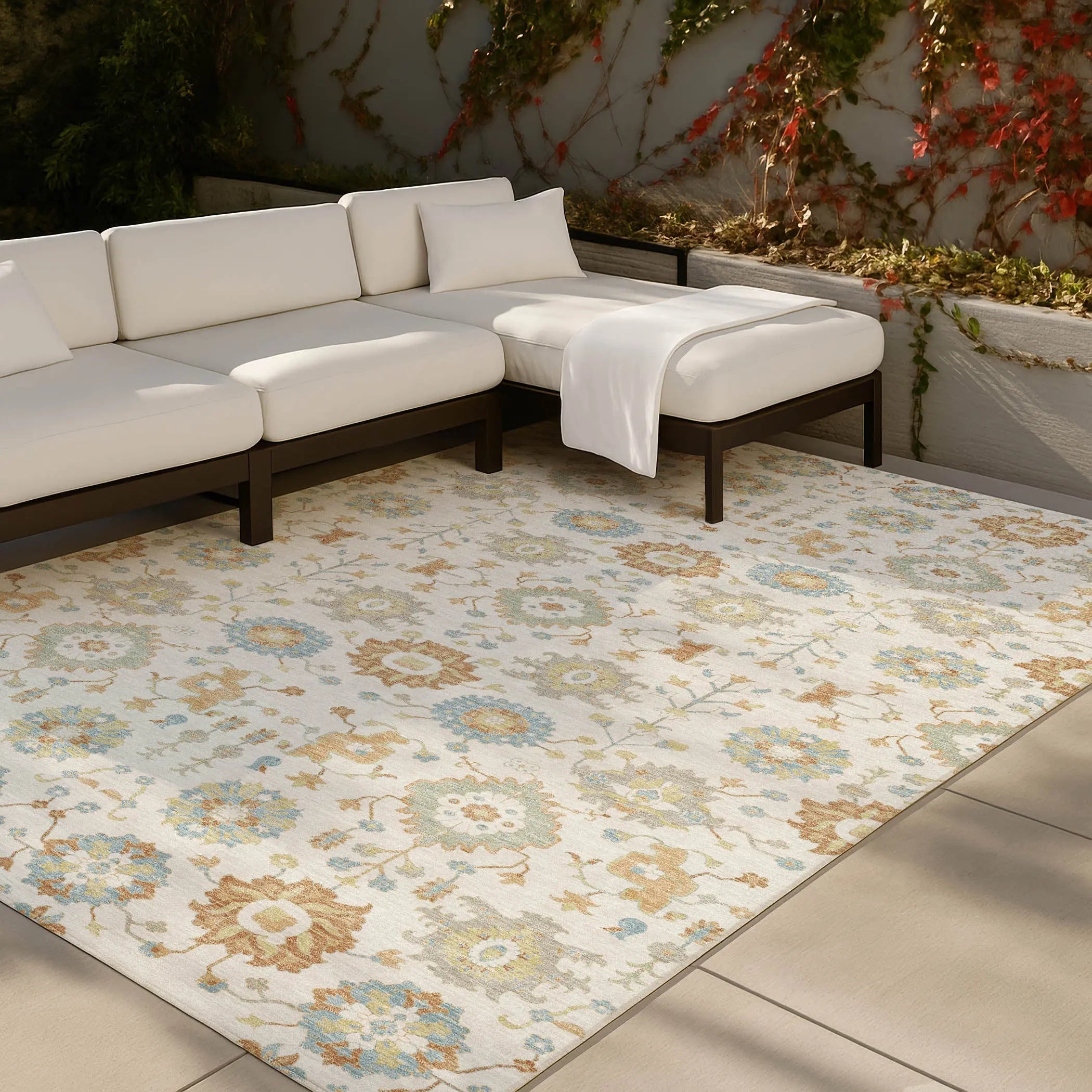 3' X 5' Ivory And Linen Geometric Washable Indoor Outdoor Area Rug Homeroots Outdoor