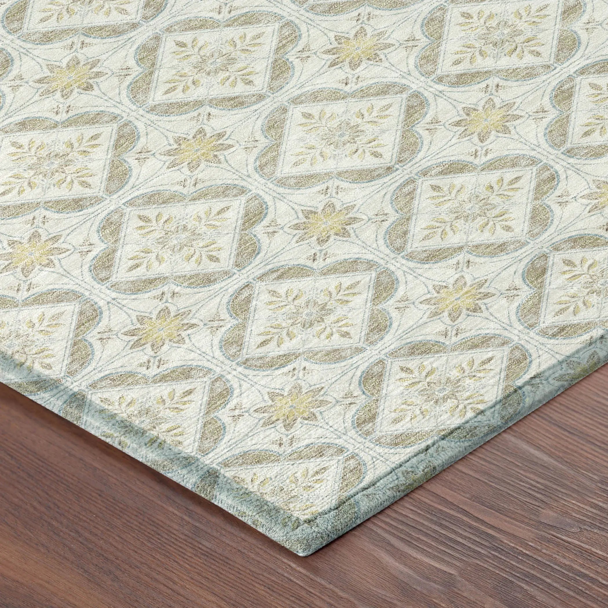 3' X 5' Ivory And Linen Geometric Washable Indoor Outdoor Area Rug Homeroots Outdoor