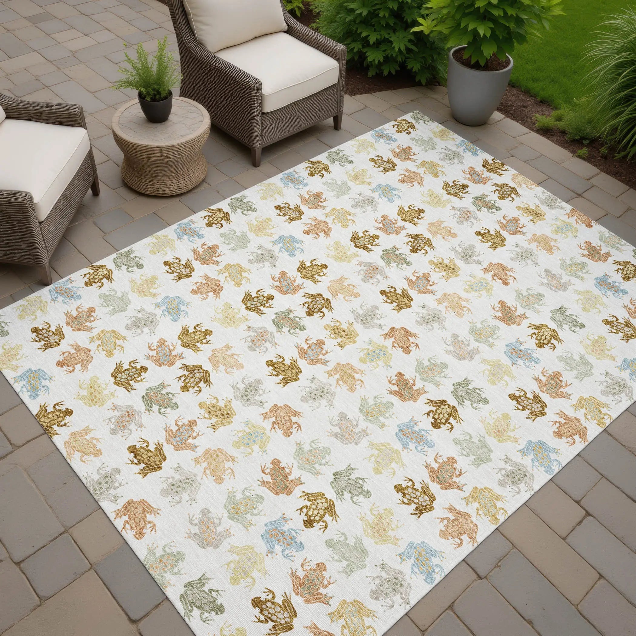 3' X 5' Ivory And Linen Geometric Washable Indoor Outdoor Area Rug Homeroots Outdoor