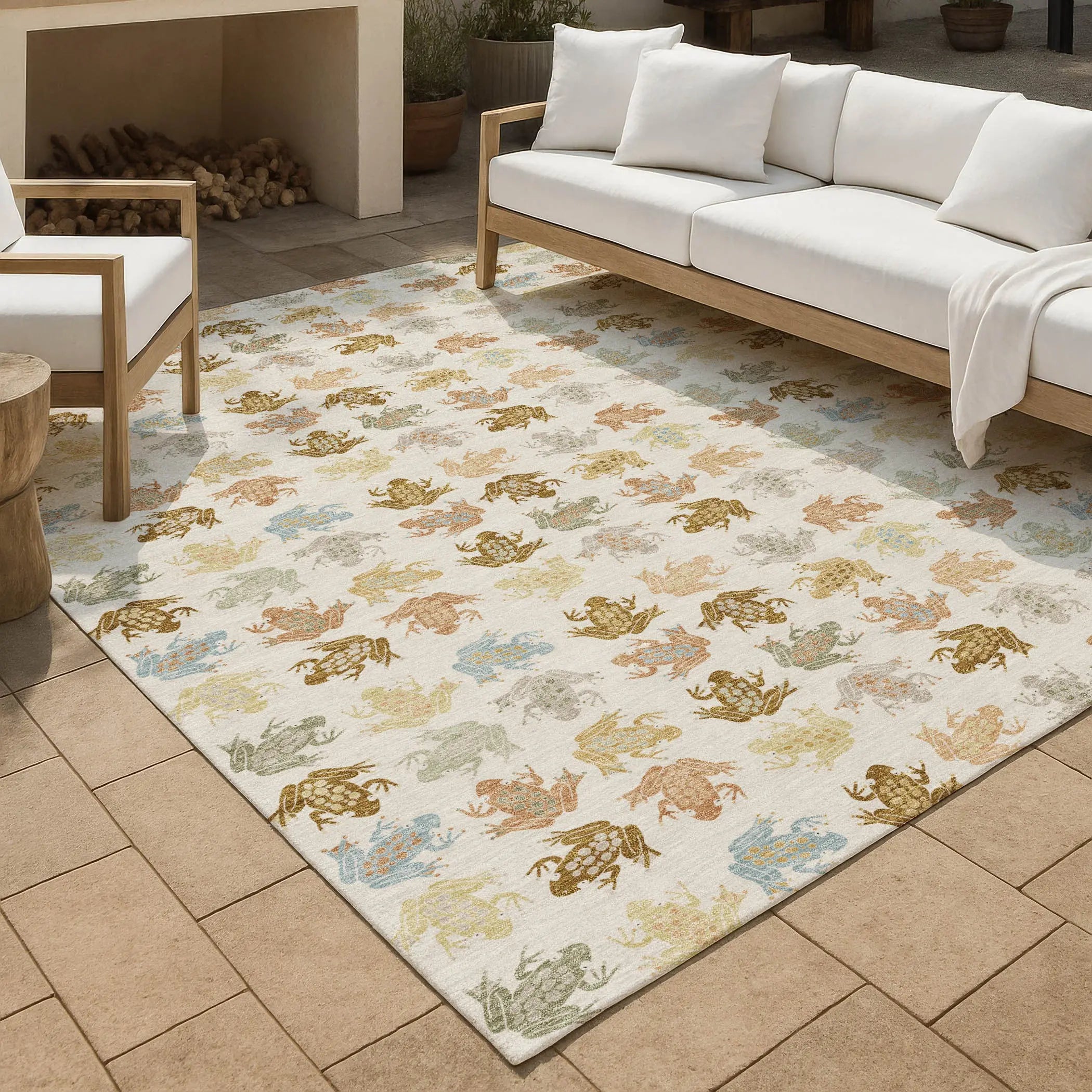 3' X 5' Ivory And Linen Geometric Washable Indoor Outdoor Area Rug Homeroots Outdoor