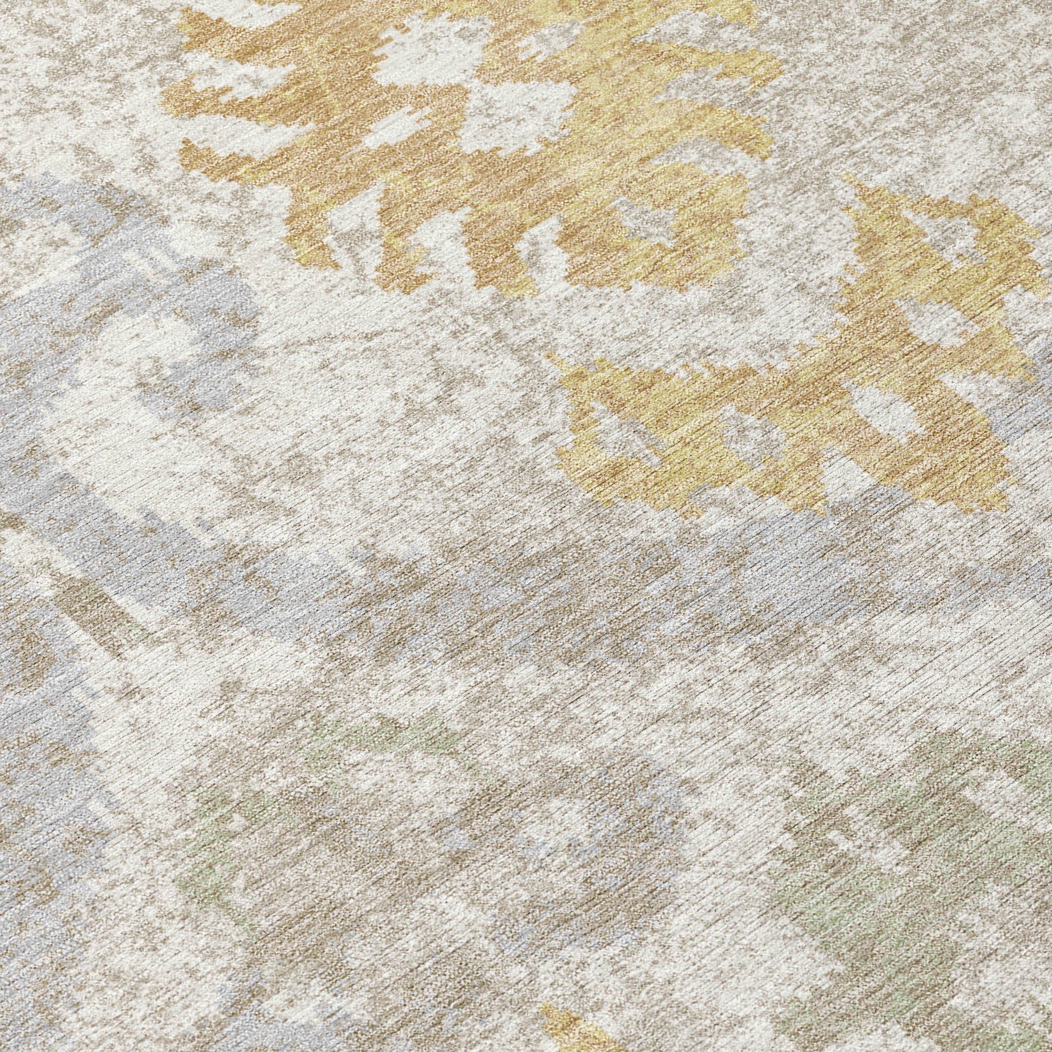 3' X 5' Ivory And Linen Ikat Washable Indoor Outdoor Area Rug Homeroots Outdoor