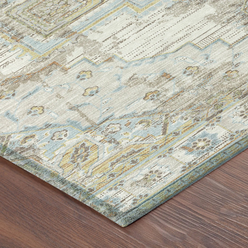 3' X 5' Ivory And Orange Oriental Washable Indoor Outdoor Area Rug Homeroots Outdoor