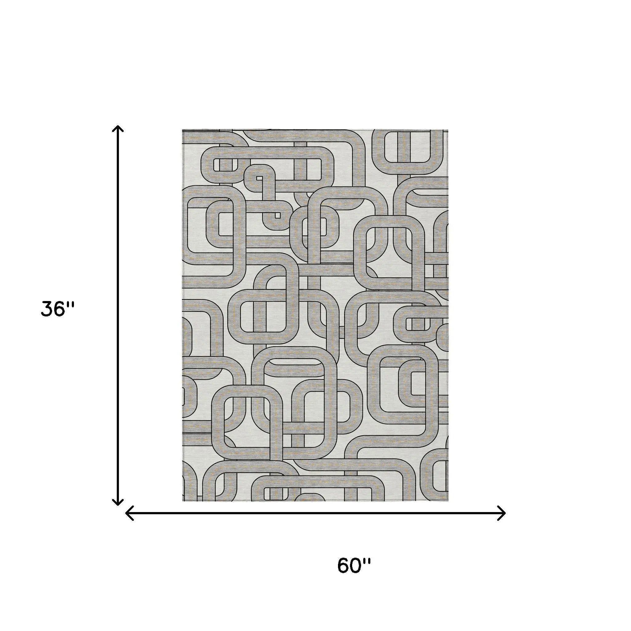 3' X 5' Ivory And Pewter Geometric Washable Indoor Outdoor Area Rug Homeroots Outdoor