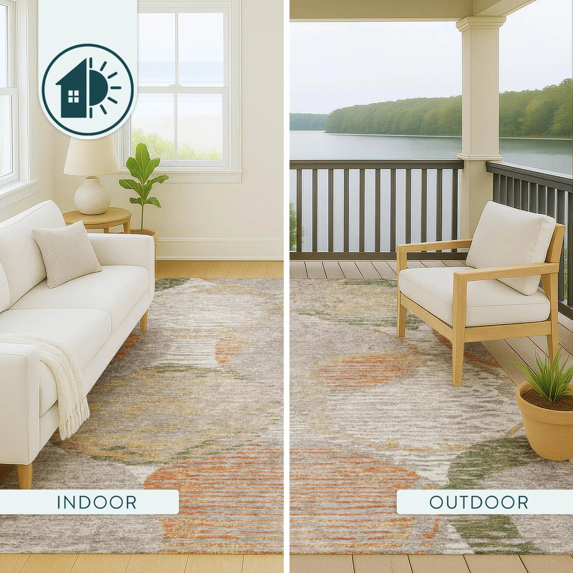 3' X 5' Ivory And Pewter Geometric Washable Indoor Outdoor Area Rug Homeroots Outdoor
