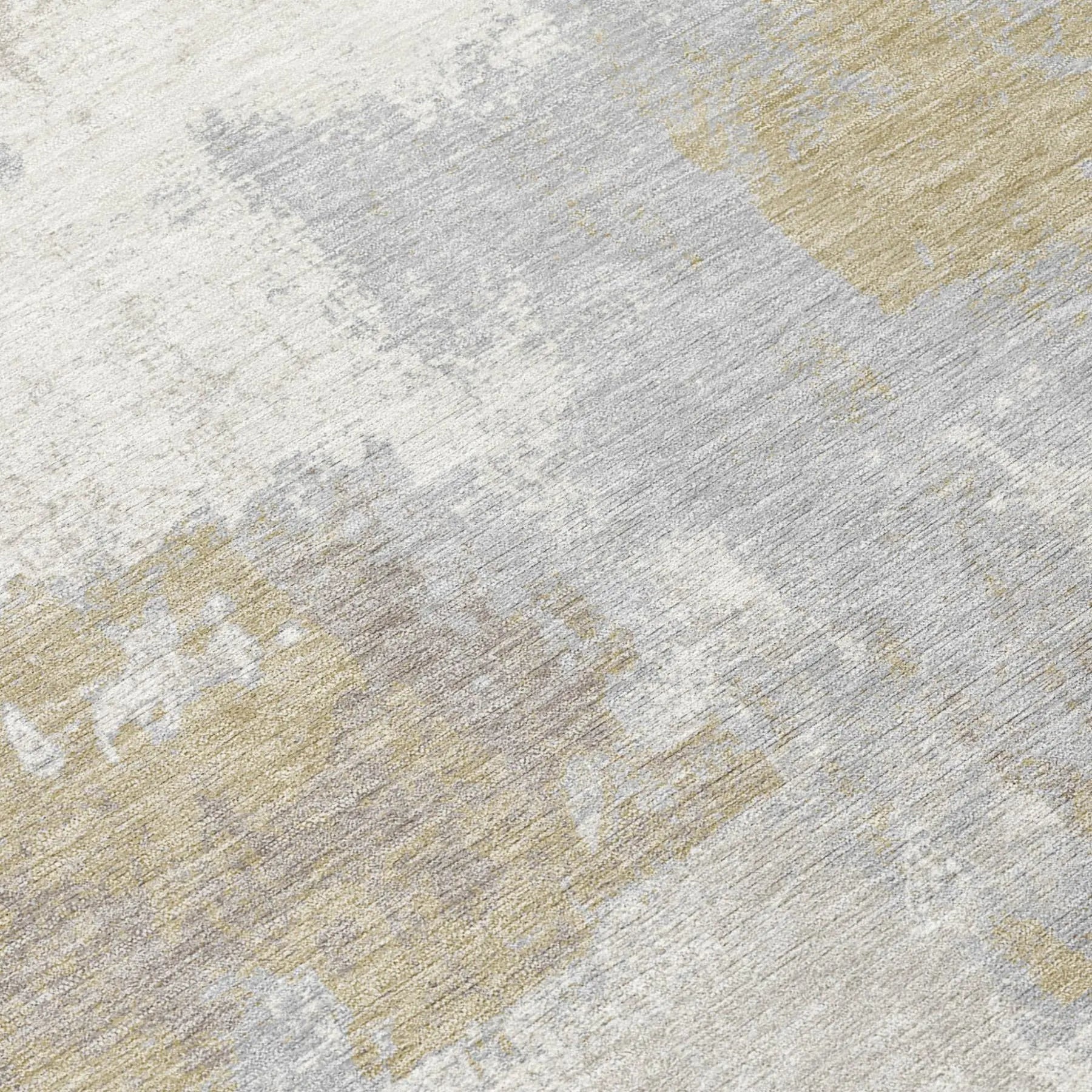 3' X 5' Ivory And Silver Abstract Washable Indoor Outdoor Area Rug Homeroots Outdoor