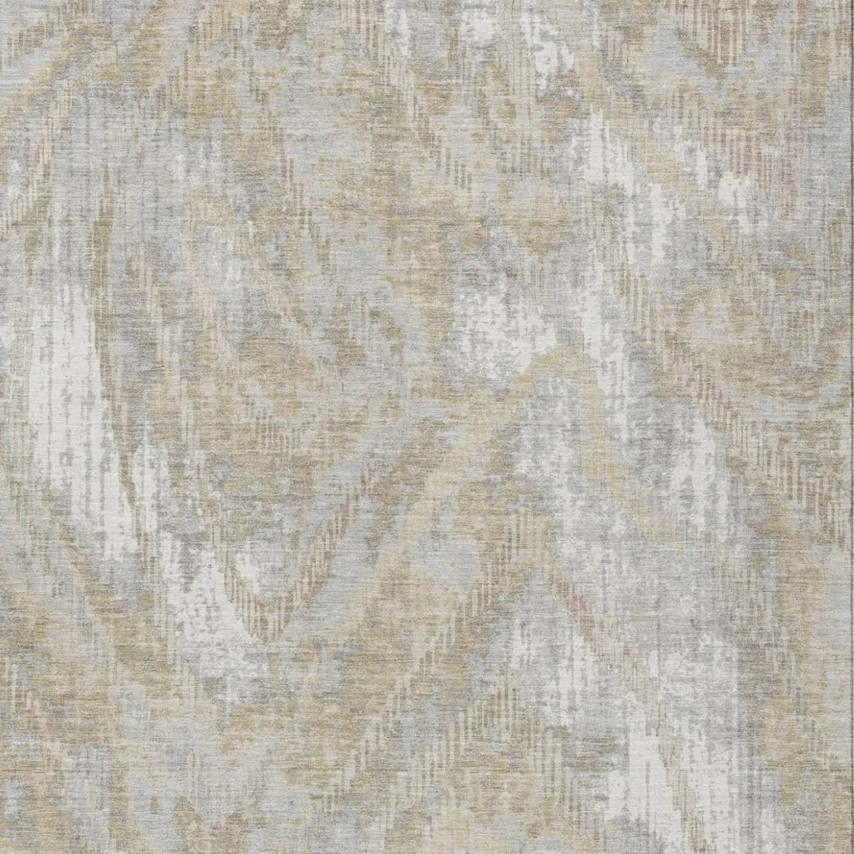 3' X 5' Ivory And Silver Abstract Washable Indoor Outdoor Area Rug Homeroots Outdoor
