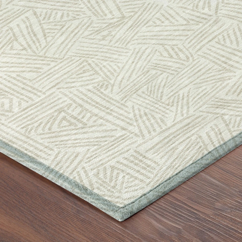 3' X 5' Ivory And Silver Geometric Washable Indoor Outdoor Area Rug Homeroots Outdoor