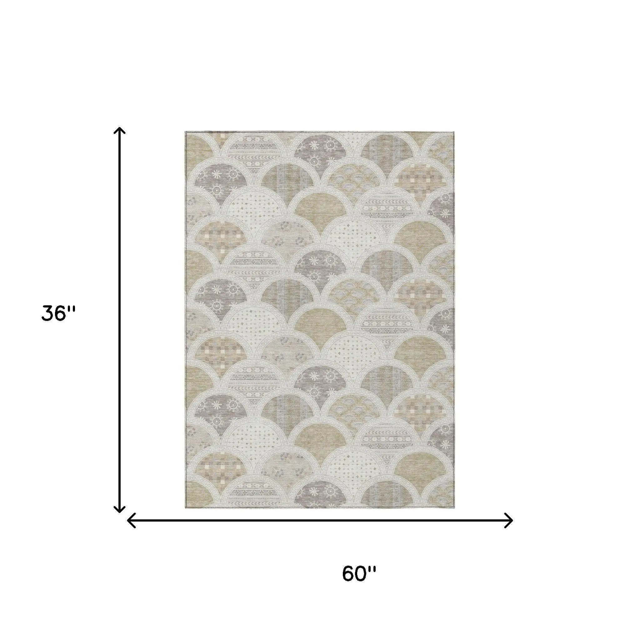 3' X 5' Ivory And Silver Geometric Washable Indoor Outdoor Area Rug Homeroots Outdoor