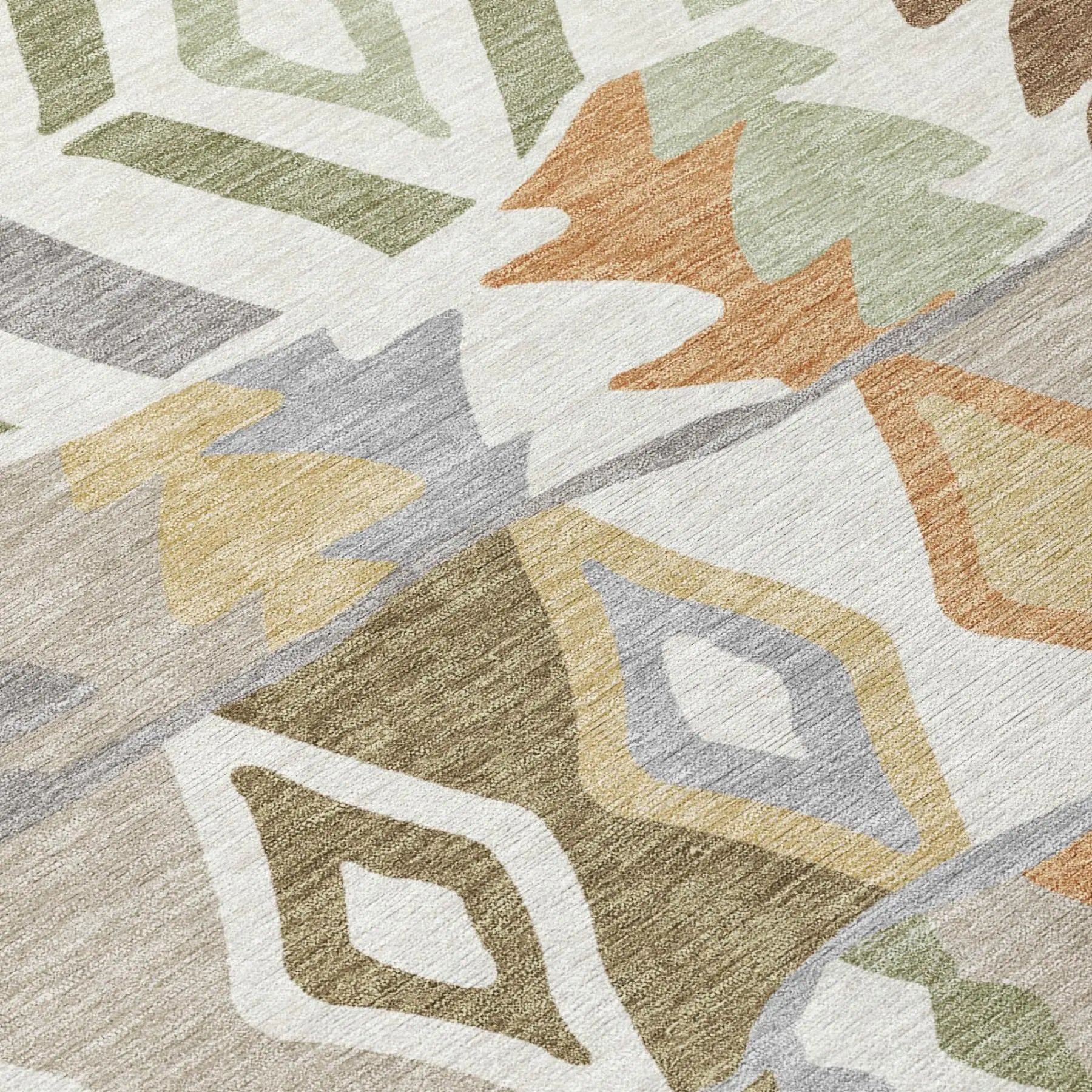 3' X 5' Ivory And Silver Geometric Washable Indoor Outdoor Area Rug Homeroots Outdoor