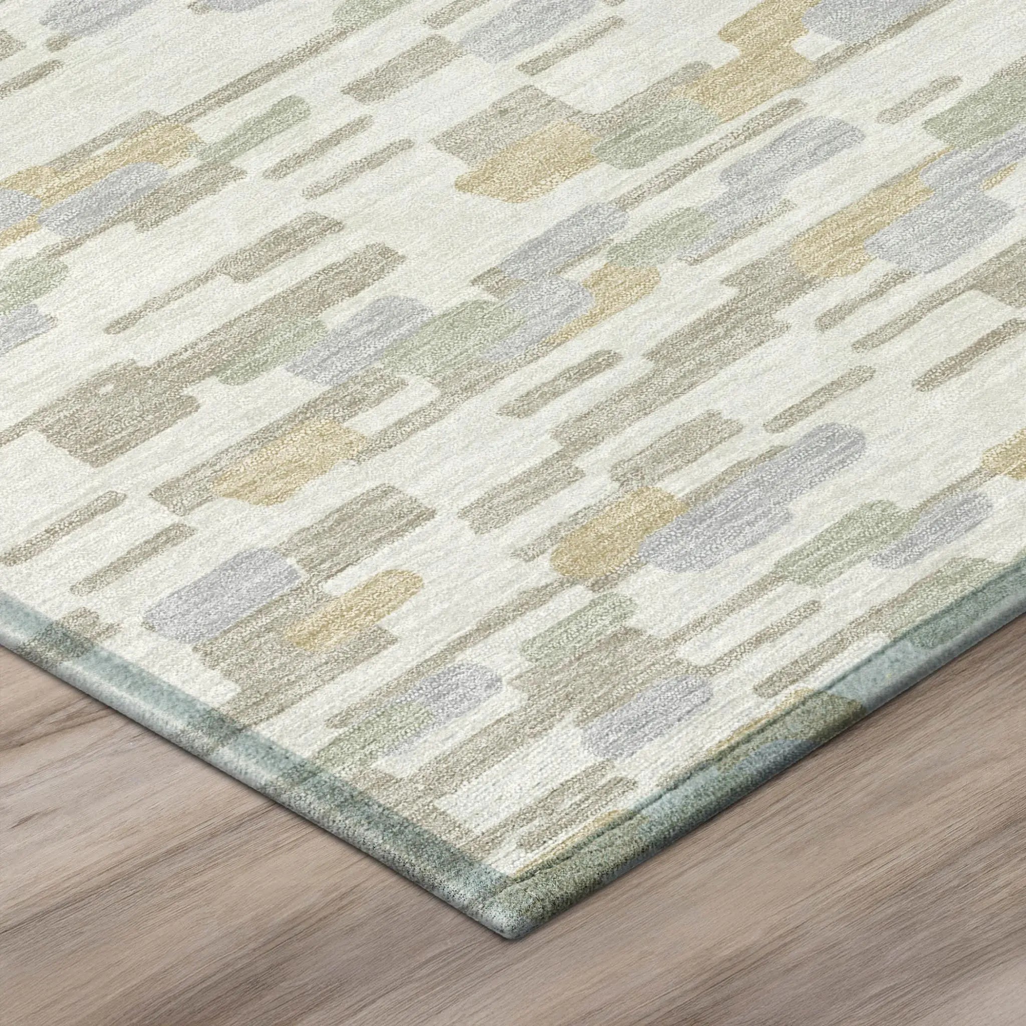 3' X 5' Ivory And Silver Geometric Washable Indoor Outdoor Area Rug Homeroots Outdoor