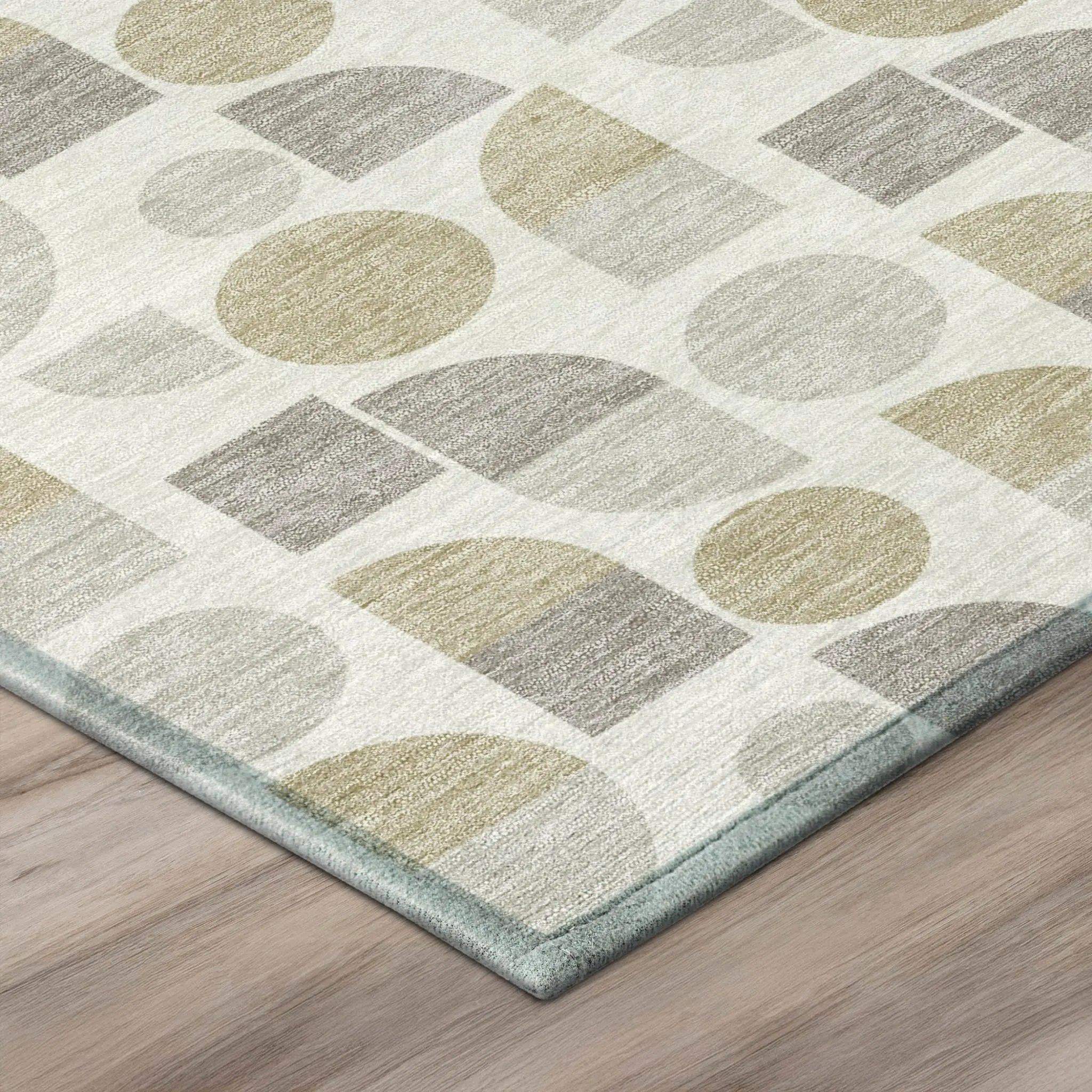 3' X 5' Ivory And Silver Geometric Washable Indoor Outdoor Area Rug Homeroots Outdoor