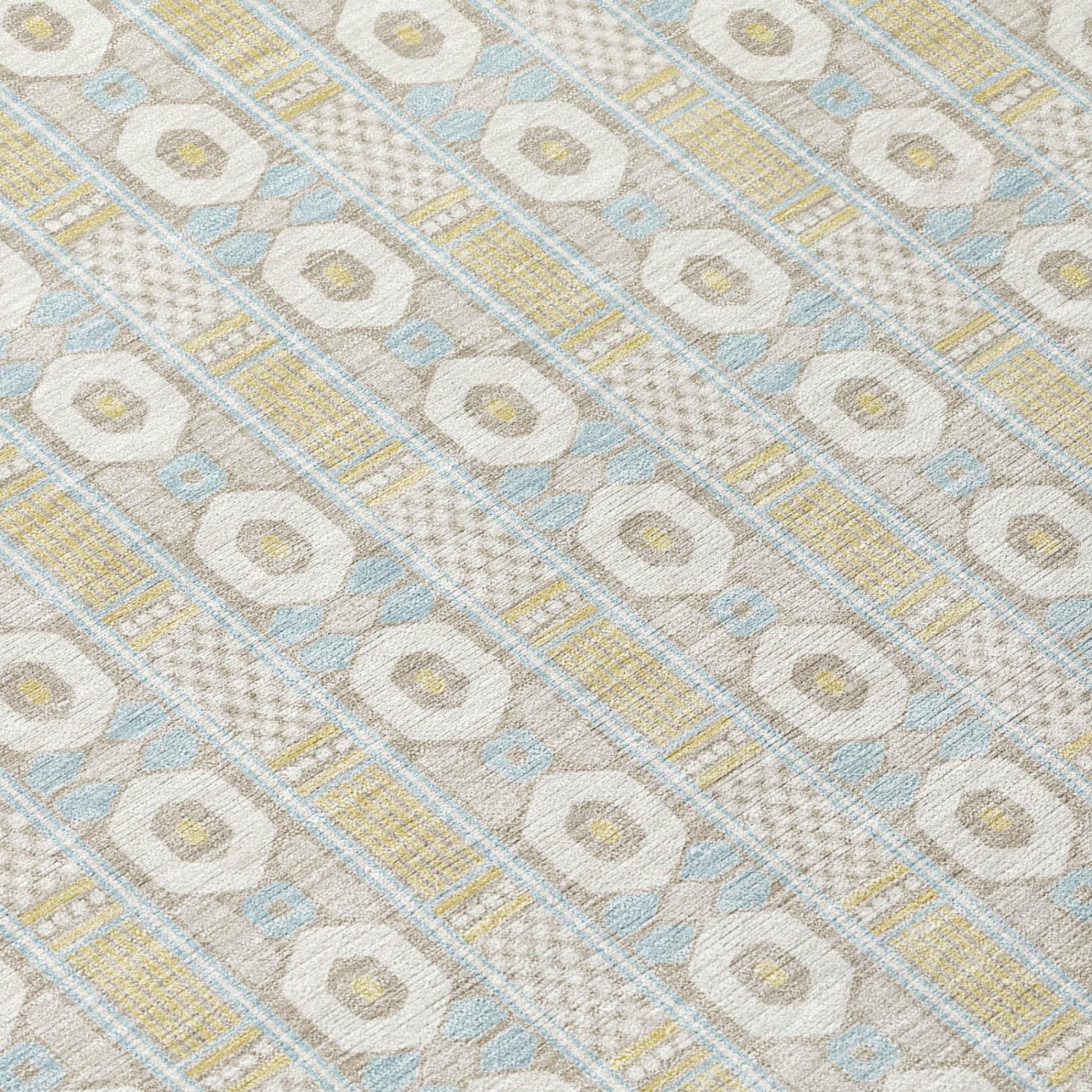 3' X 5' Ivory And Silver Striped Washable Indoor Outdoor Area Rug Homeroots Outdoor