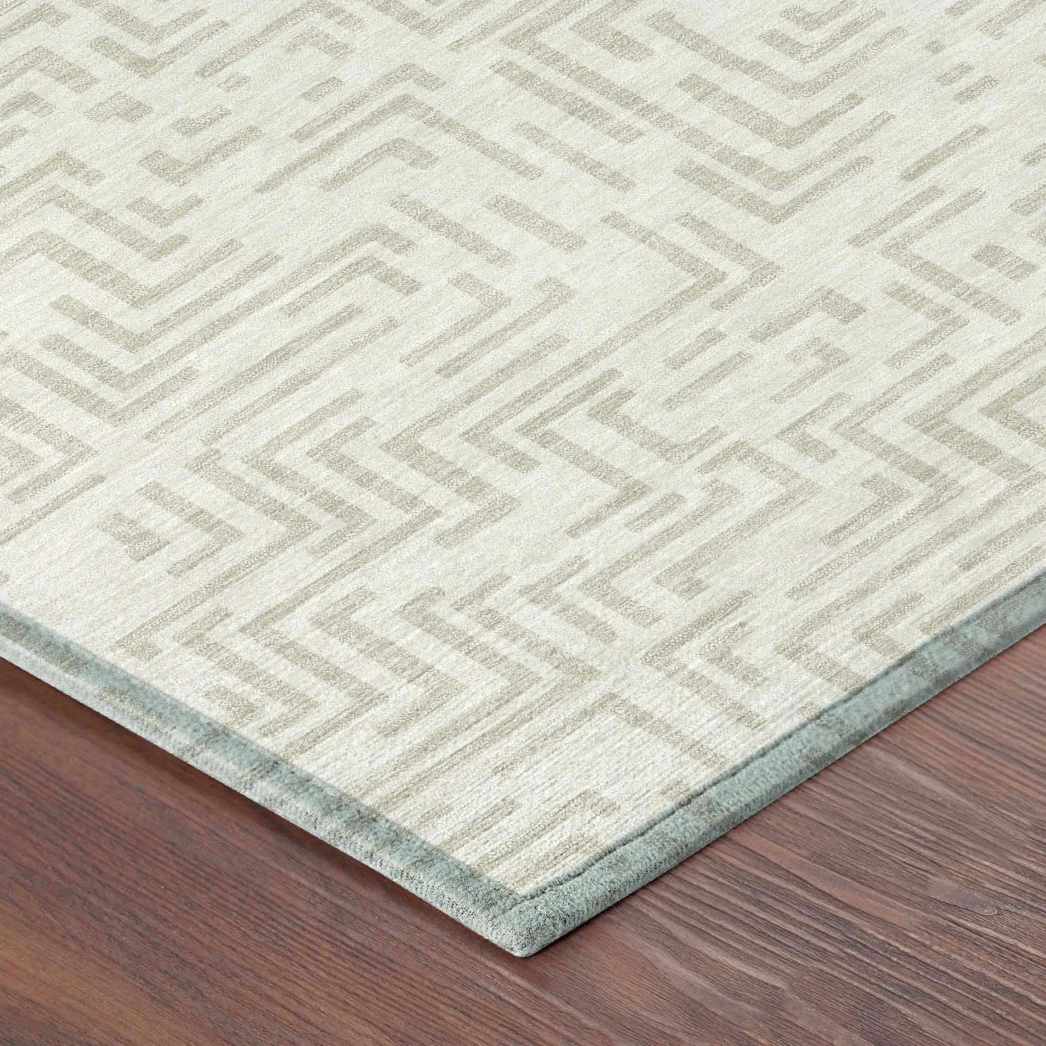 3' X 5' Ivory And Sky Blue Geometric Washable Indoor Outdoor Area Rug Homeroots Outdoor